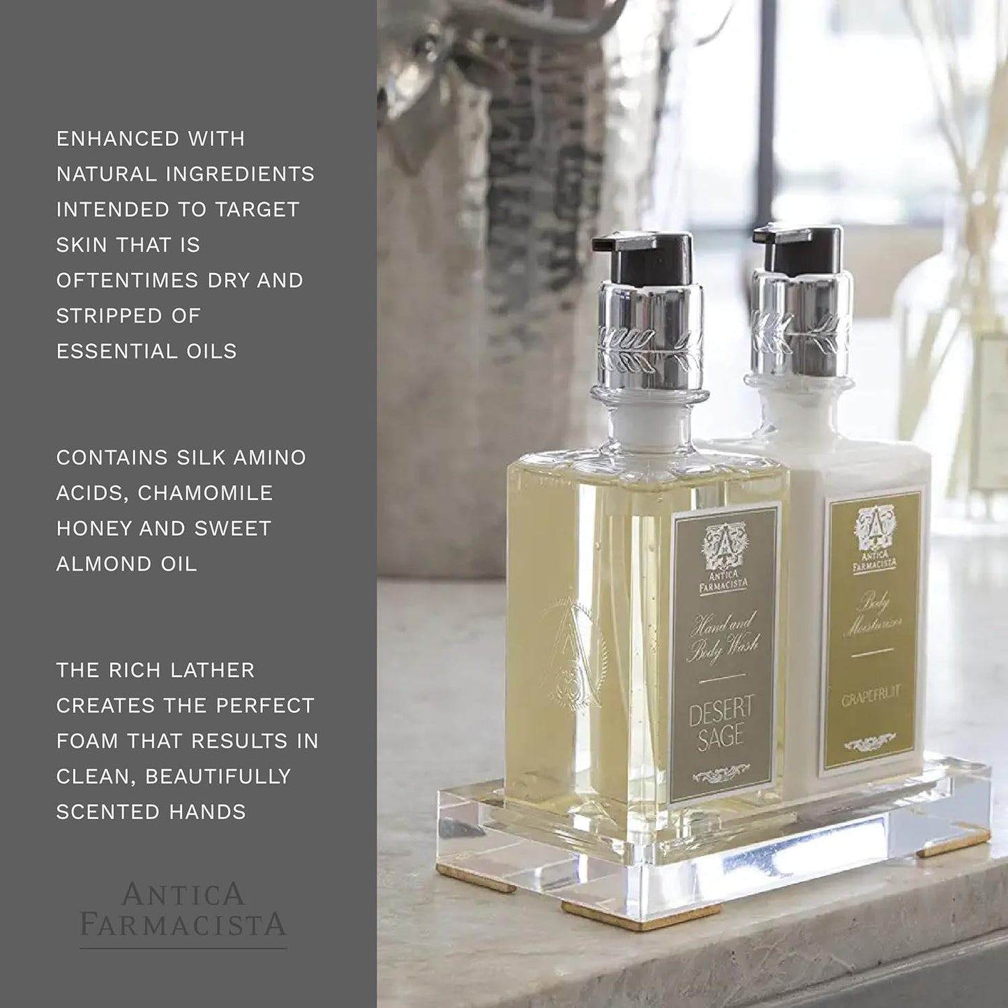 Antica Farmacista Hand & Body Wash - Luxury Nourishing Body Wash - Hydrating Hand Cleansing Wash - Bath & Body Gift - Desert Sage, 10 fl oz