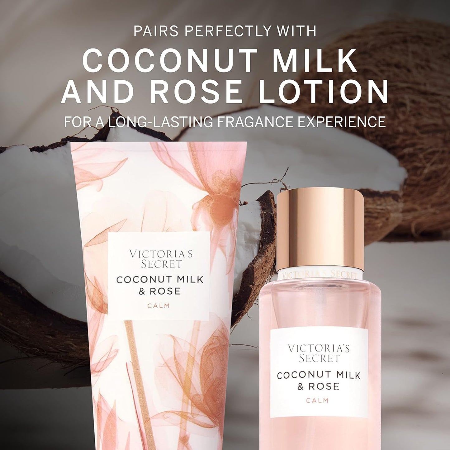 Victoria's Secret Coconut Milk and Rose Body Mist for Women, Feel Calm Women’s Fragrance, 250 ml / 8.4 oz