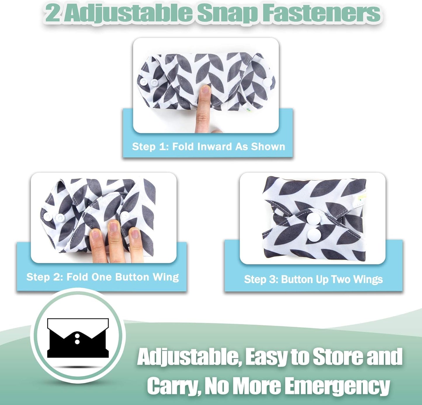 wegreeco Reusable Menstrual Pads - Reusable Sanitary Pads | Reusable Panty Liners | Soft Cloth Menstrual Pads - 6 Pack with 1 Cloth Mini Wet Bag (Small, Luxury)