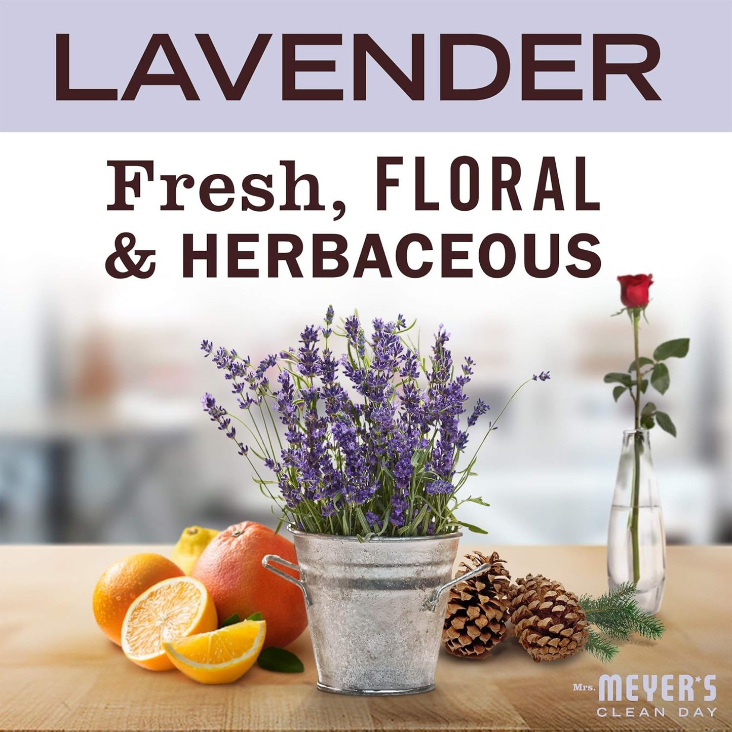 MRS. MEYER'S CLEAN DAY Lavender Air Freshener Spray for Bathrooms, Aromatherapeutic Homekeeping with Essential Oils, Non-Aerosol, Garden-Inspired Scent, 8 fl oz (Pack of 3)