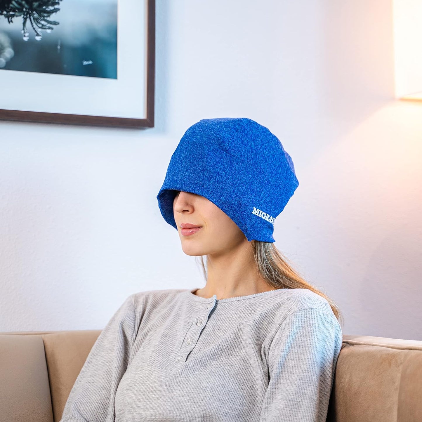 Migrastil MigraFreeze Deluxe Headache & Migraine Hat. Soft, Flexible Cooling Gel Cap for Men & Women. Form Fitting Ice Pack and Head Wrap with Zippered Storage Bag. Comfortable, No-Pain Design.