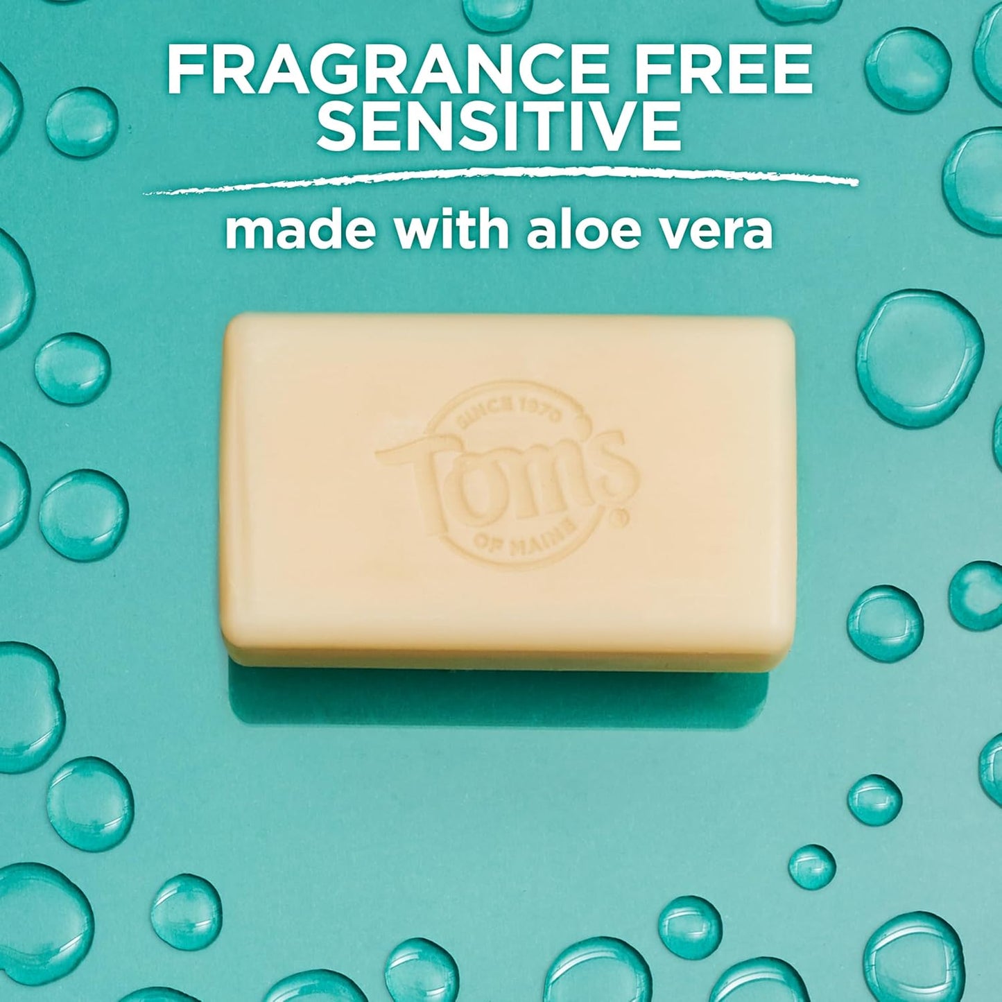 Tom’s of Maine Natural Beauty Bar Soap For Women and Men, Fragrance Free, Sensitive Skin, 5 oz Bar (Pack of 6)