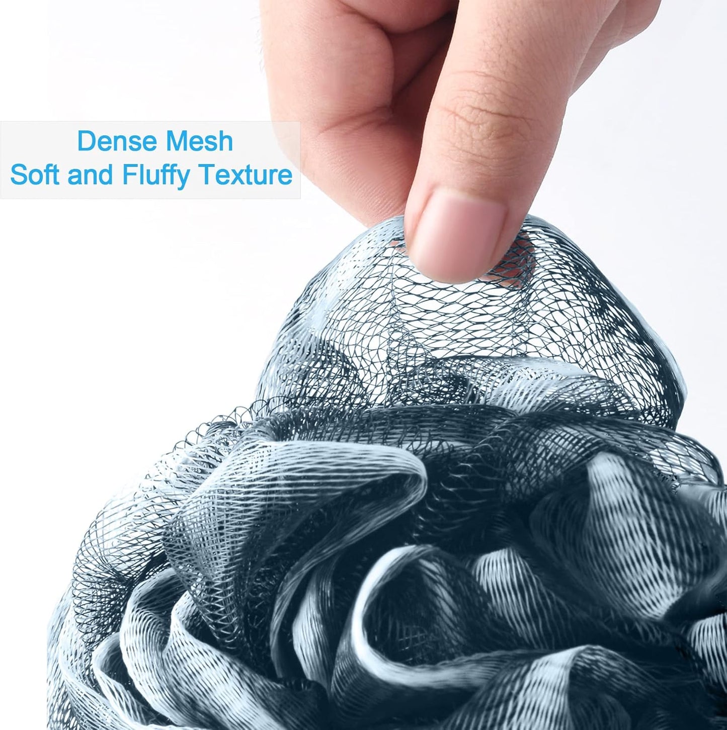 AmazerBath Bath Shower Loofah Sponge 60g/PCS Bath Sponges for Men Exfoliating- Set of 4 Indigo