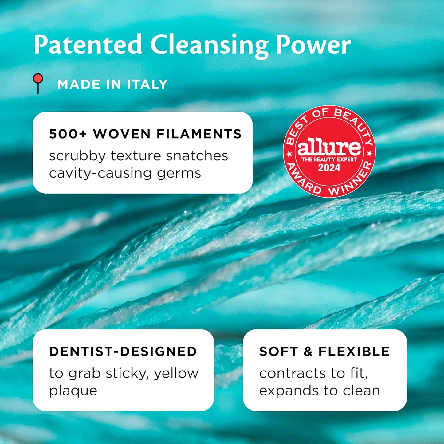 Cocolab Woven Dental Floss, Dentist-Designed Oral Care, Coconut Scent, Waxed, Expanding, Kid-Friendly String Floss with Coconut Oil, 4 Spools (33 yd Each)