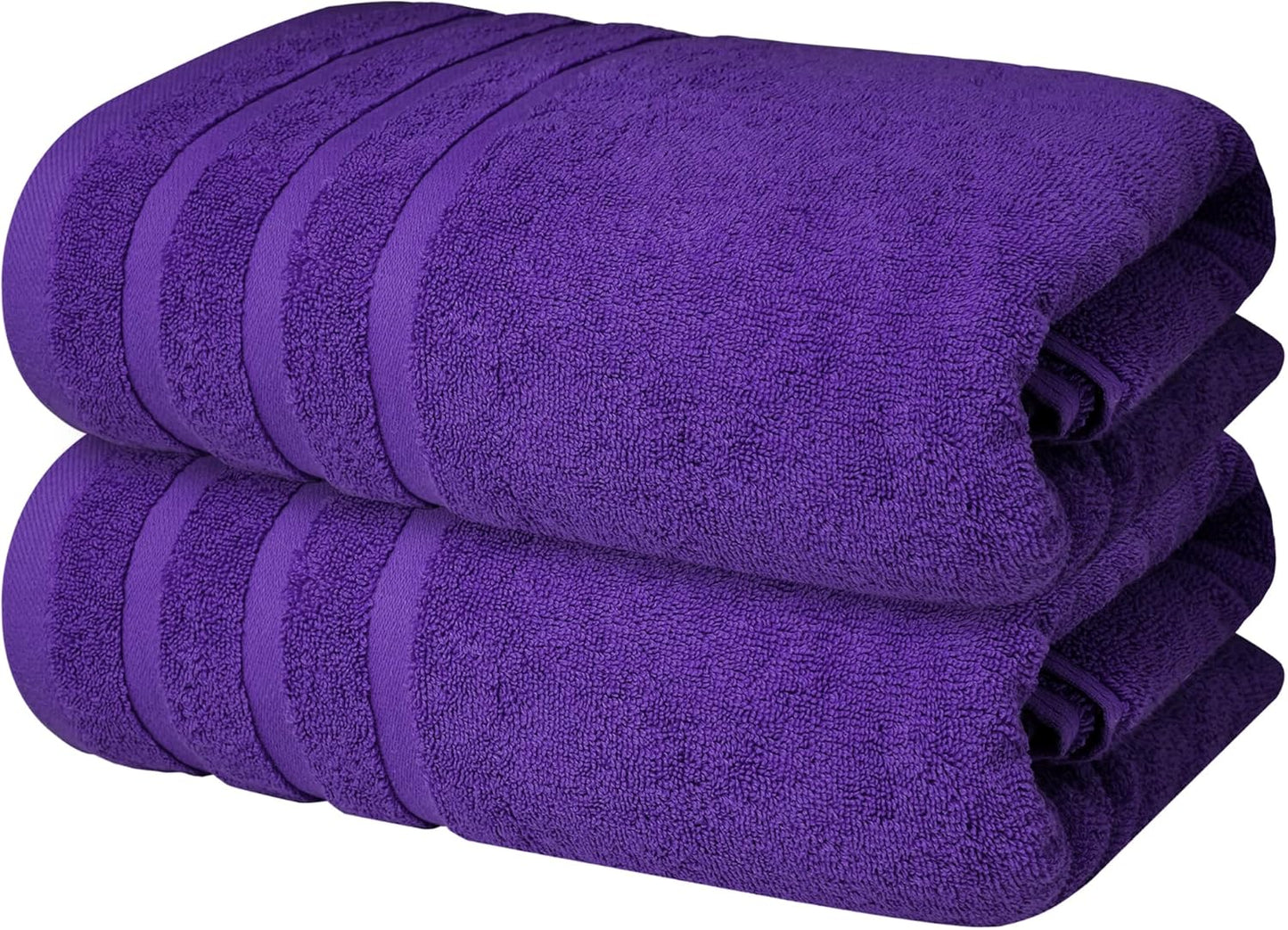 Infinitee Xclusives 100% Cotton Luxury Bath Towels Set of 2 (27x54 Inches) (Profound Purple, Bath Towels - Pack 2)