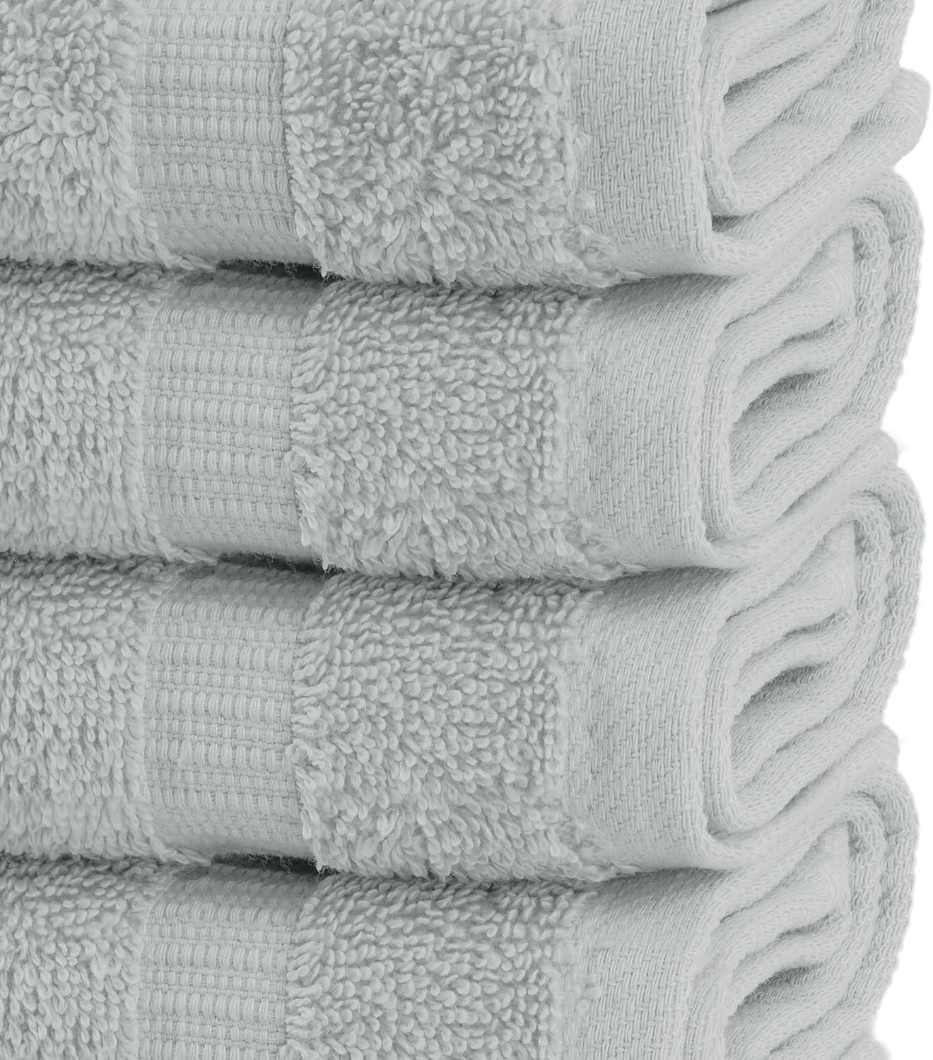 Chakir Turkish Linens | Hotel & Spa Quality 100% Cotton Premium Turkish Towels | Soft & Absorbent (4-Piece Washcloths, Silver Gray)