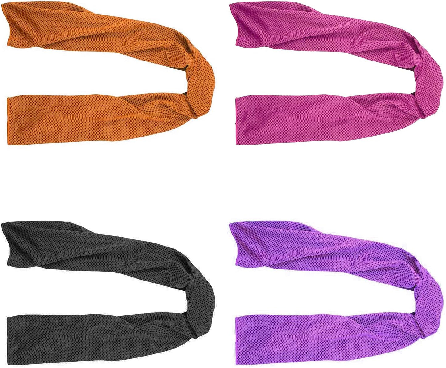 SMALLElectric 4 Packs Microfiber Cooling Towel (40"x 12"), Ice & Chilly Stay Cool for Yoga, Sport, Gym & More Activities (Multicolor)