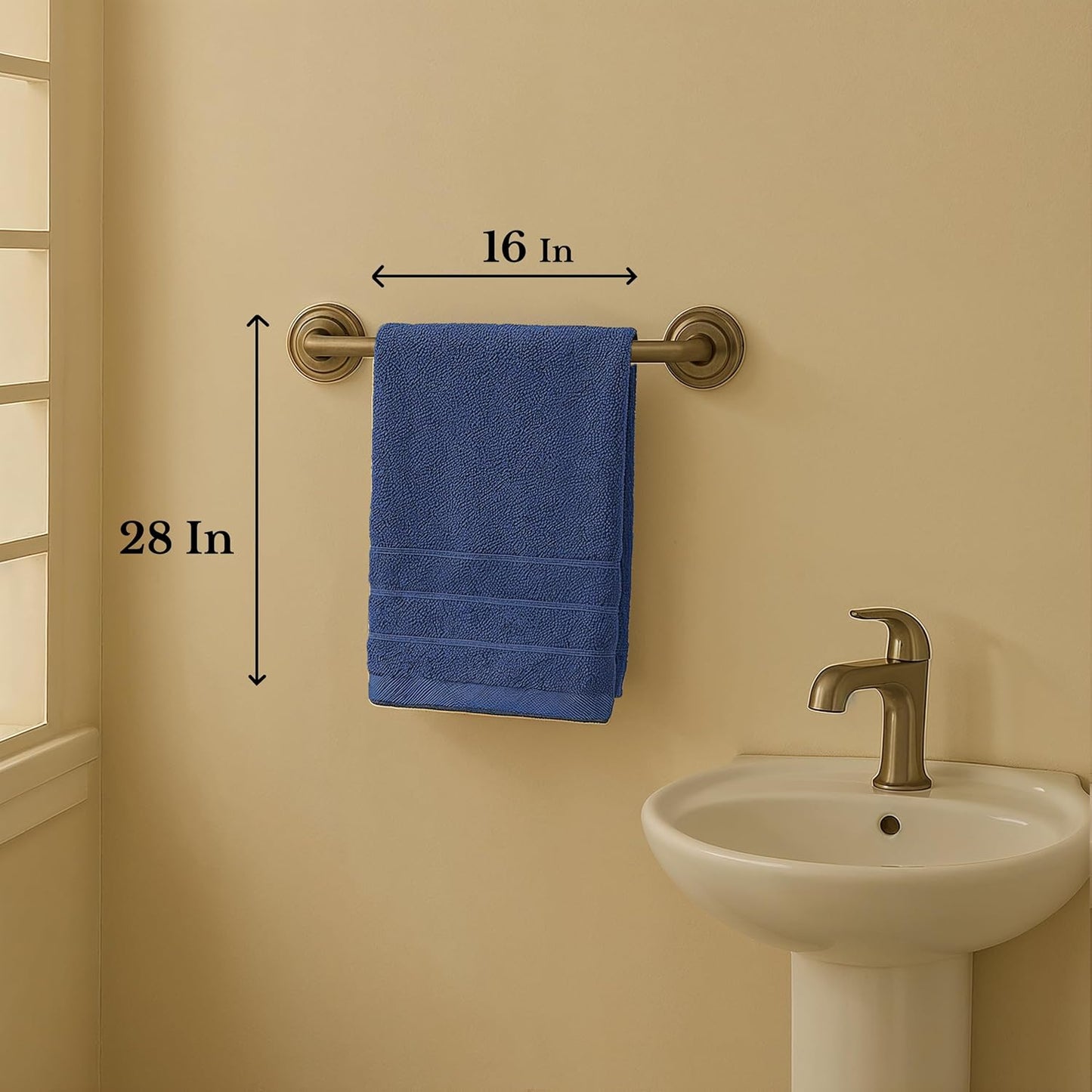 Casa Platino Hand Towel Pack of 4 (16"x28") - Spa & Hotel Quality - 100% Mercerized Cotton, Ring Spun - Quick Dry, Ultra Soft & Absorbent Bath Hand Towels for Bathroom & Salon - Pre Shrunk - Navy Blue