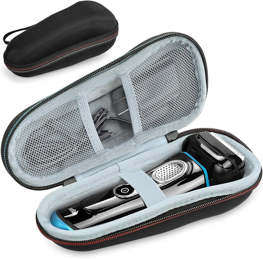 Braun Shaver Travel Case - Hard EVA Protective Holder for Series 3/5/6/7/8/9 Pro+ & All Models (Fits 3s, 5s, 7s, 8s, 9s)-Water-Resistant Men's Electric Razor Storage Pouch for Gym & Vacation