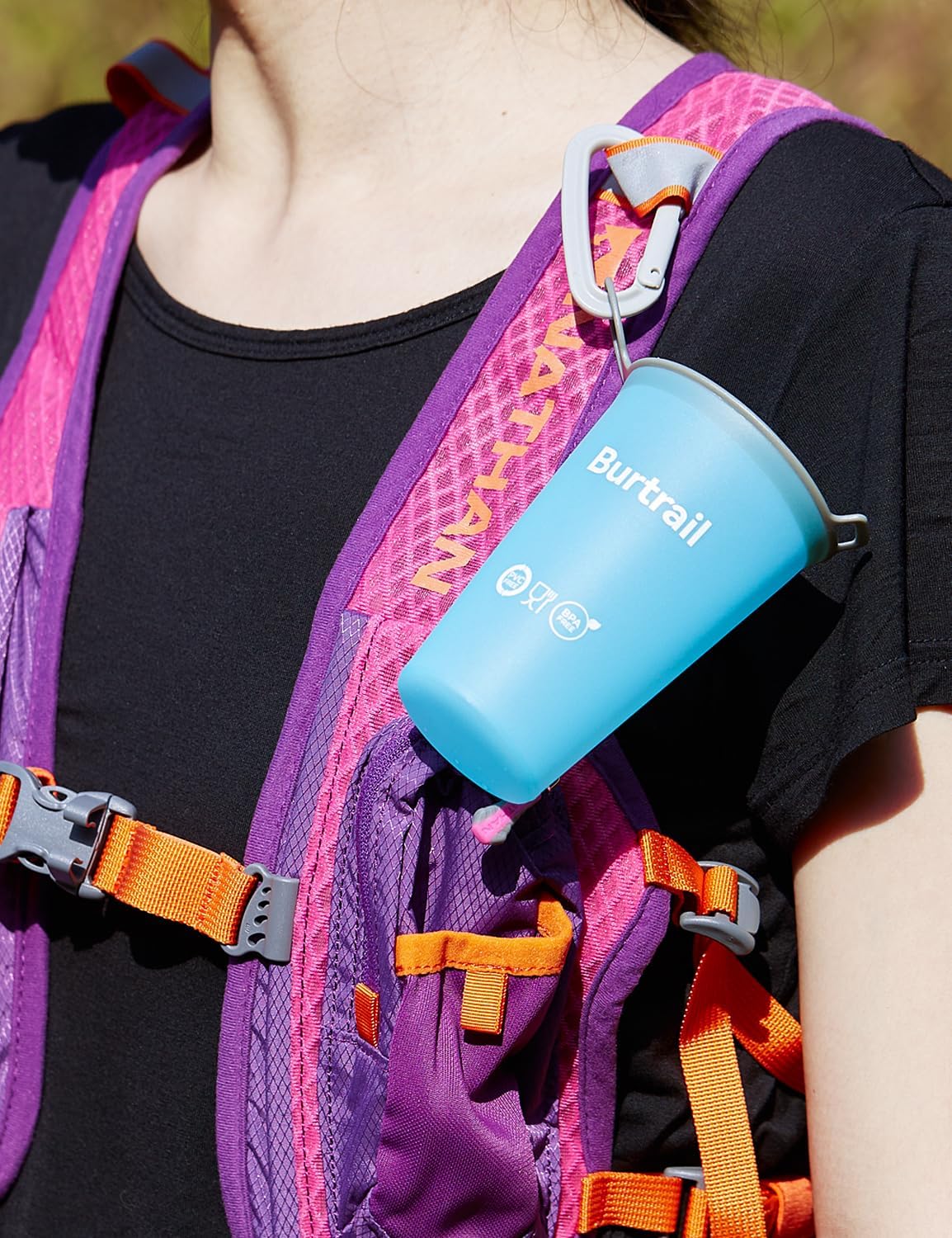 200 ml/6.8 oz-2Pack-Collapsible Cup TPU Running Water Cup Foldable Reusable Protable for Running,Backpacking,Traveling,Climbing,Marathon-BPA Free,SkyBlue