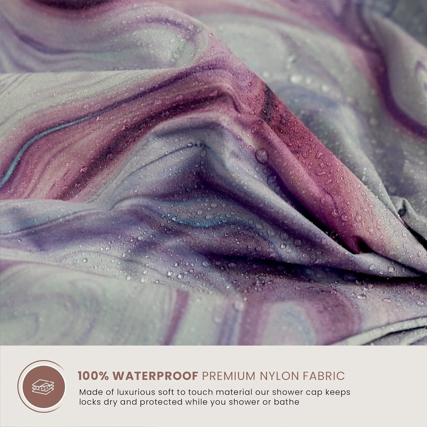 Reusable Shower Cap for Women Reusable Waterproof – Leakproof, Nonslip Hair Cap for Shower Flexiband – Soft, Breathable, Durable Mother’s Day Shower Caps by SMPL OBJECTS