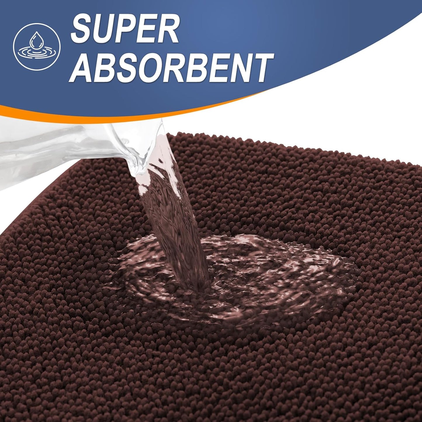 OLANLY Thick Memory Foam Bath Mat Rug 36x24, Extra Soft Absorbent Bathroom Rug, Quick Dry Bath Mats, Non-Slip, Machine Washable Carpet for Bathroom, Tub and Shower, Home Decor Accessories, Brown