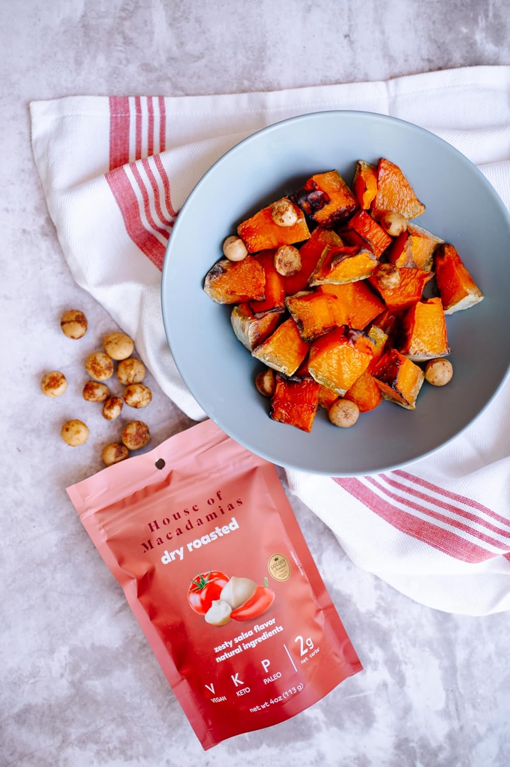 House of Macadamias Premium Seasoned Macadamia Nuts, Zesty Salsa, Zero Sugar, Bulk Nuts, Keto, Vegan, Paleo, All Natural, Dairy Free, Healthy Snack, 6 x 4oz