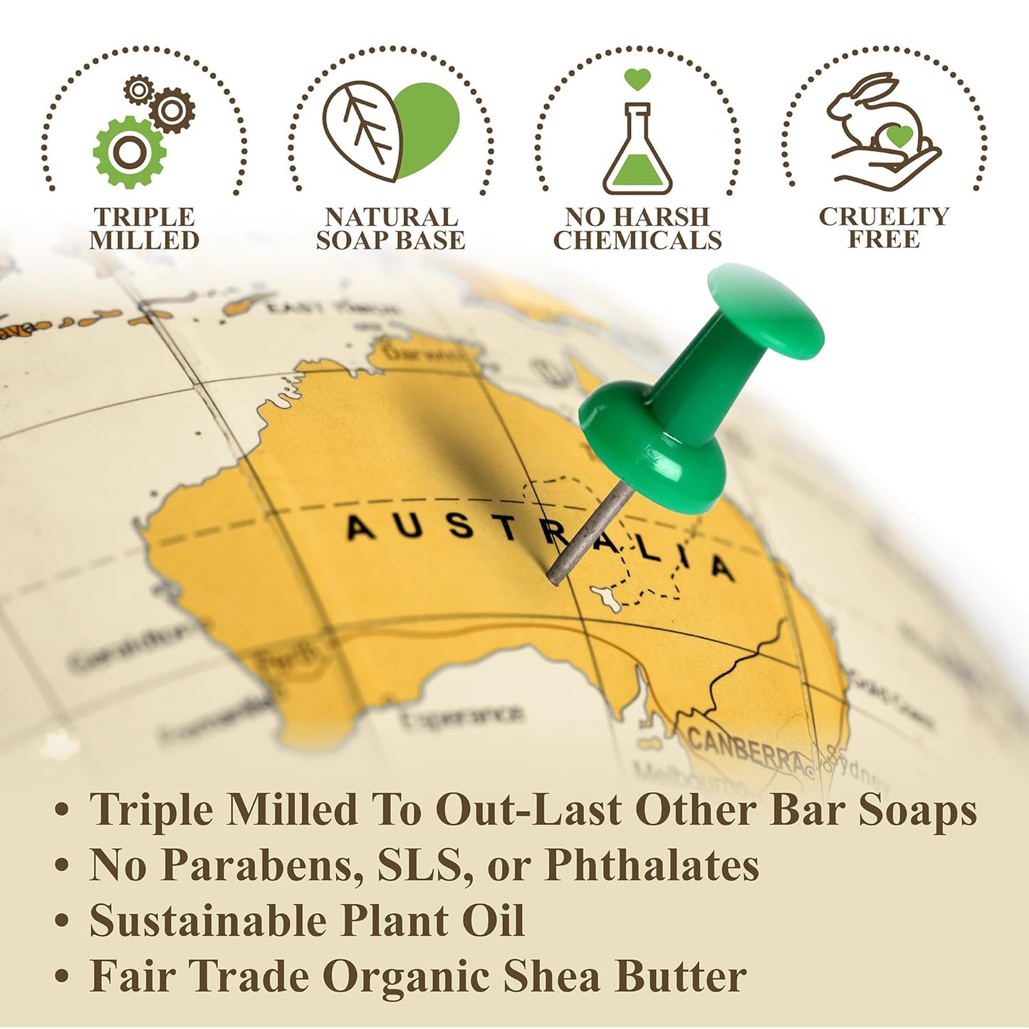 BELA Pure Natural Soap - Honeysuckle Scent - 3.3 oz Pack of 6, Long Lasting Triple Milled French Soap Enriched with Organic Shea Butter, Rich Creamy Lather, Made in Australia