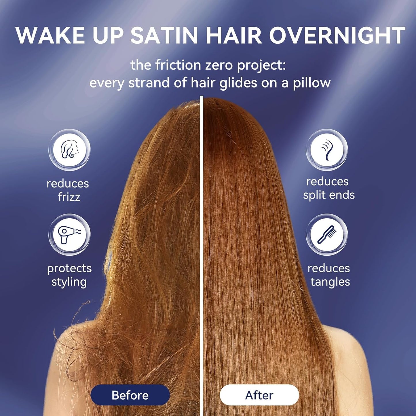 Tyfitb Satin Pillowcase Set for Hair & Skin Care – Cooling, Hypoallergenic, Anti-Frizz, Wrinkle-Free – Soft, Luxurious Pillowcases with Envelope Closure – 2-Pack, Queen Size 20x30, Gift-Ready