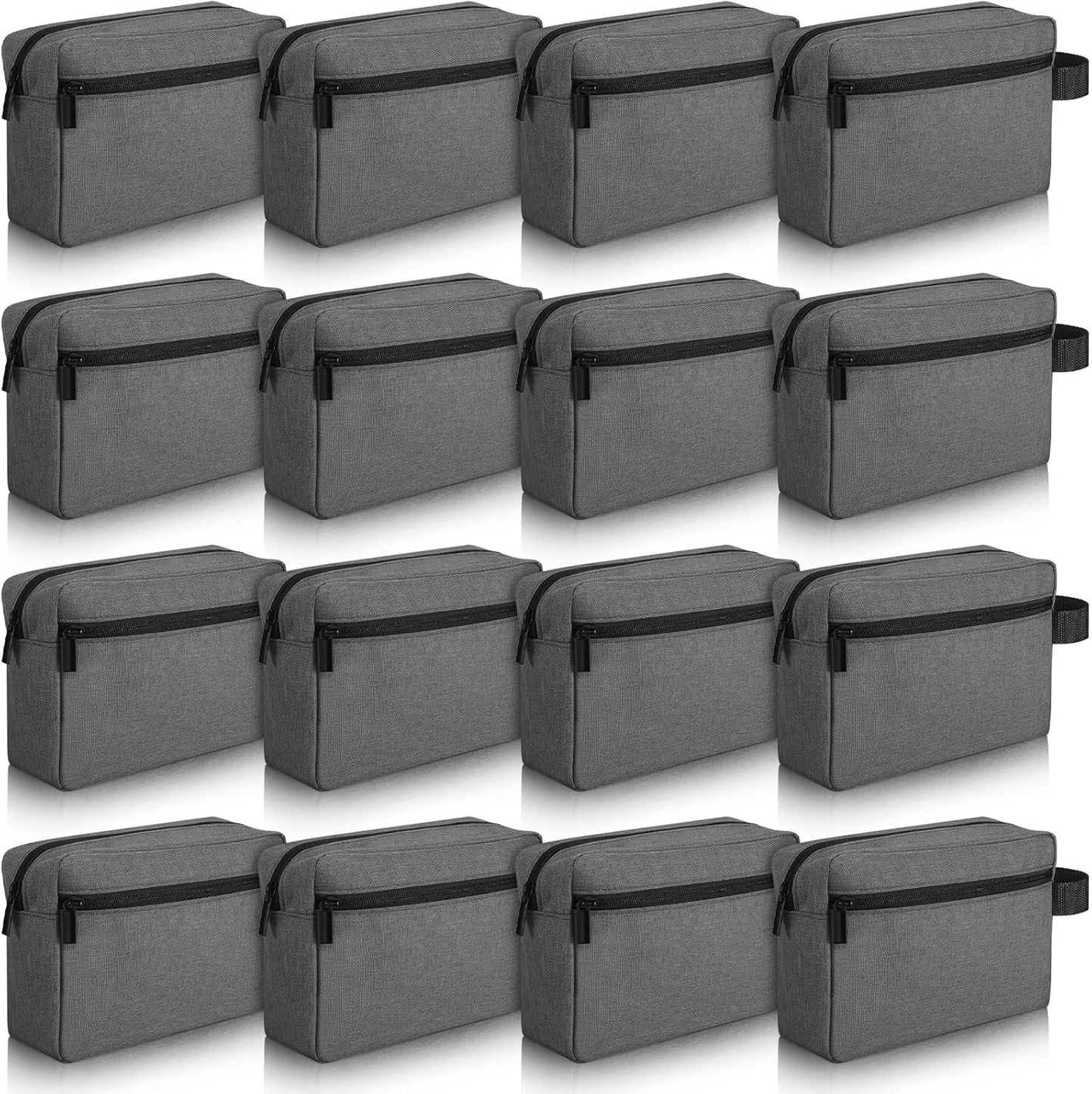 Paterr 16 Pcs Travel Toiletry Bag for Women Men Large Water Resistant Shaving Bag Hanging Cosmetic Bag with Handle and Divider Storage Travel Pouch Case (Dark Gray)