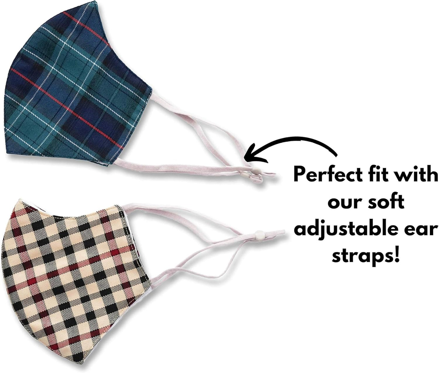 HOPE LOVE SHINE Face Mask Adjustable Filter Pocket Reusable Breathable Washable Cloth Mask Face Masks for Women Men - 4 Pack