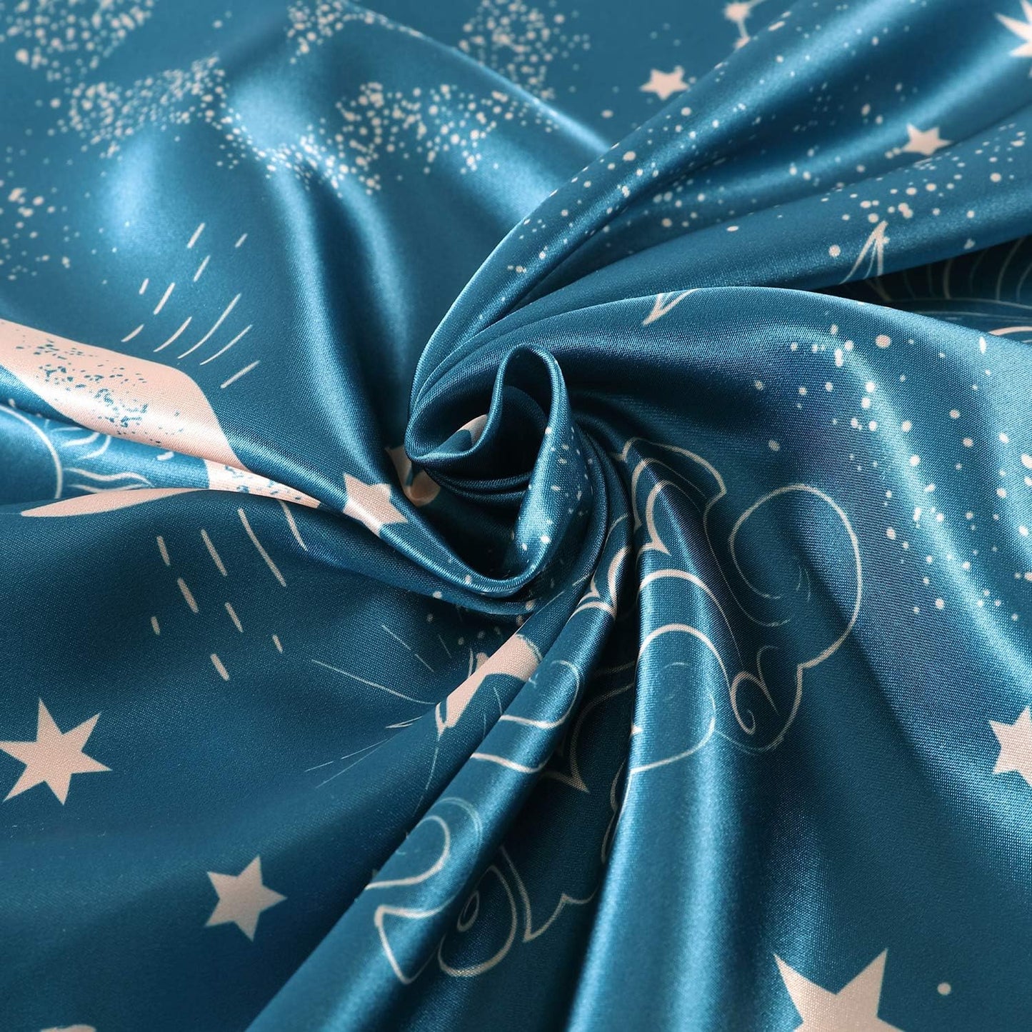 EXQ Home Satin Pillowcase for Hair and Skin, Soft Cooling Printed Pillow Cases King Size Set of 2 Satin Pillow Case with Envelope Closure（Sun,20x40 inches