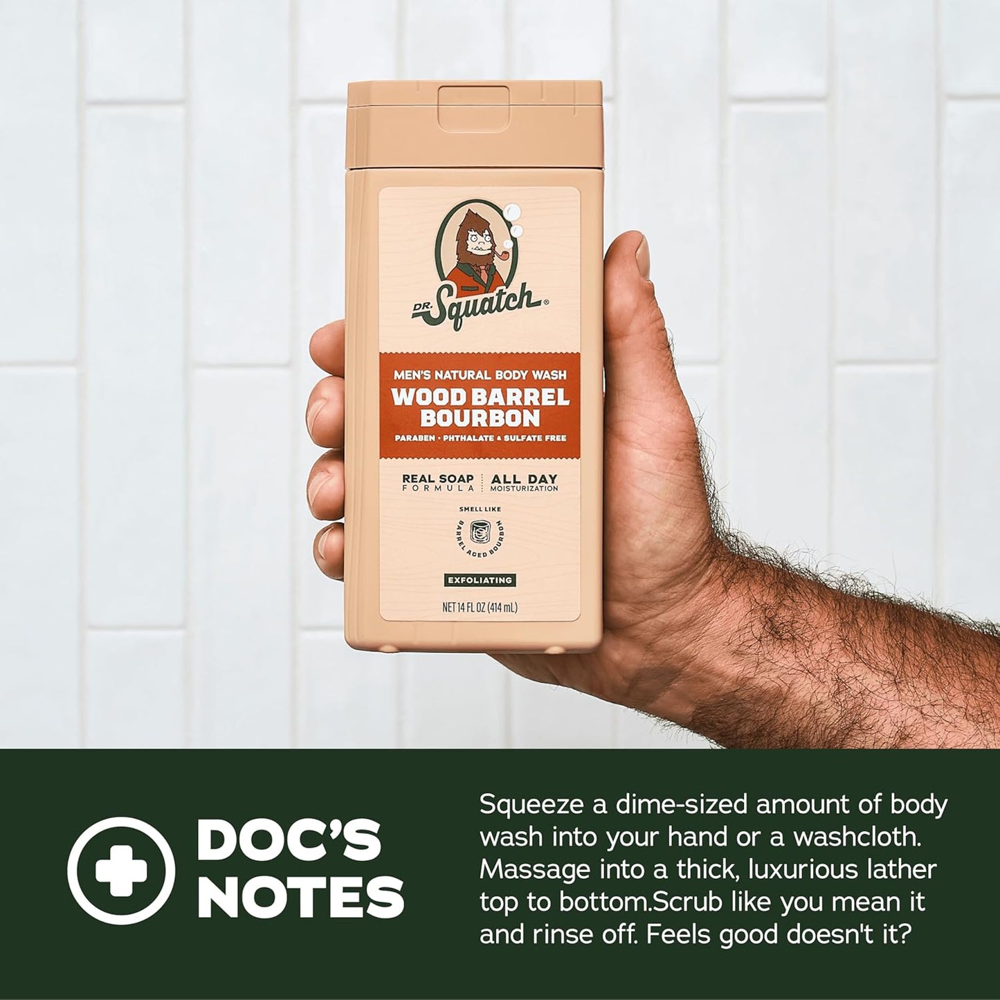 Dr. Squatch NEW Body Wash for Men with Nourishing, Natural Ingredients | No Paraben, Phthalate, Sulfate | All Day Moisture | Long Lasting Scent | Fresh Falls & Coconut Castaway (14 oz, 2-Pack)