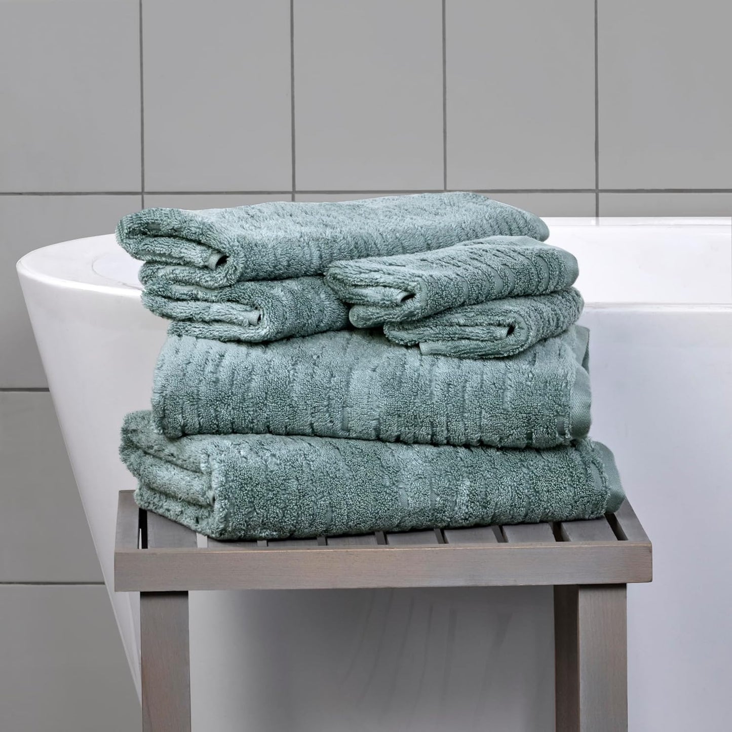 SKL Home CloudSoft Cotton Luxury Hand Towel 2pc Set for Bath/Kitchen/Bar & Gift, Teal