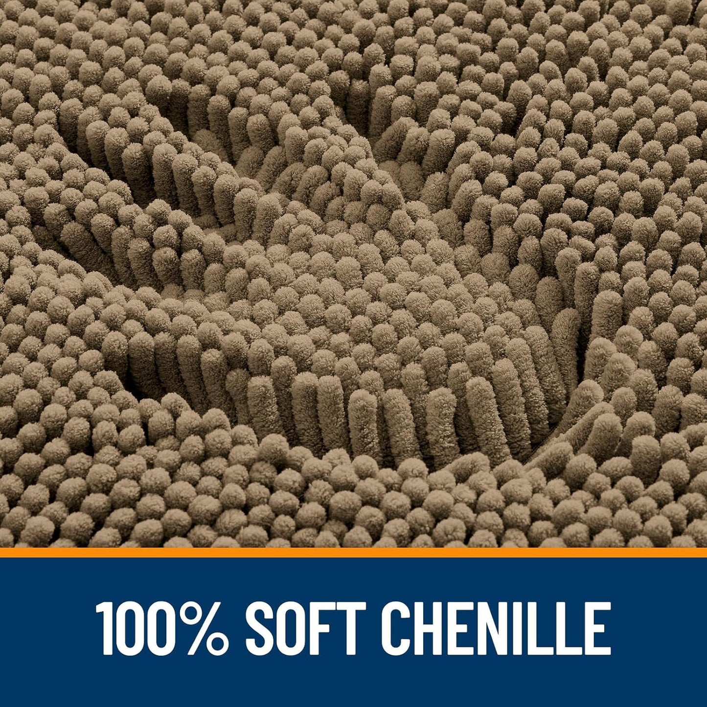 OLANLY Bathroom Rugs 44x24, Extra Soft Absorbent Chenille Bath Rugs, Rubber Backing Quick Dry, Machine Washable Bath Mats for Bathroom Floor, Tub and Shower, Home Decor Accessories, Tan