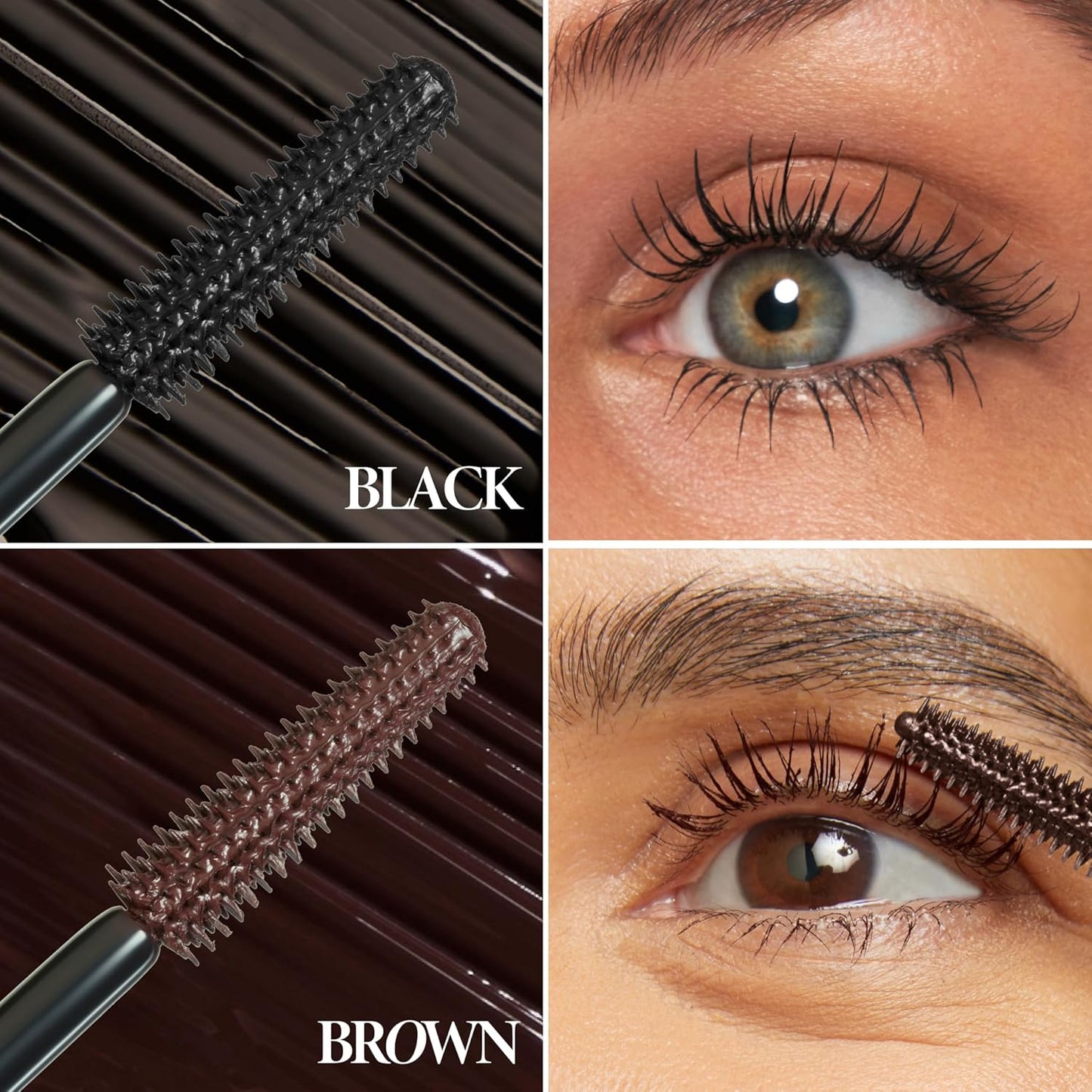 LAURA GELLER NEW YORK Kajal Longwear Mascara, Brown - Lengthening, Defining, Curling, Buildable Formula Eye Makeup - Natural Look for Everyday