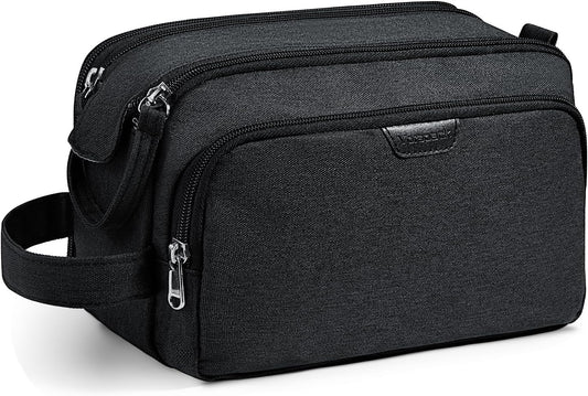 Vorspack Travel Toiletry Bag - Water Resistant Travel Bag for Toiletries, Cosmetics, Accessories, Gifts for Men - Black