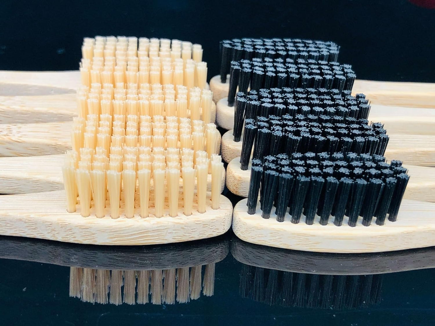 Bamboo Toothbrush Medium Bristle, 10Pcs Biodegradable Bulk Wooden Toothbrushes