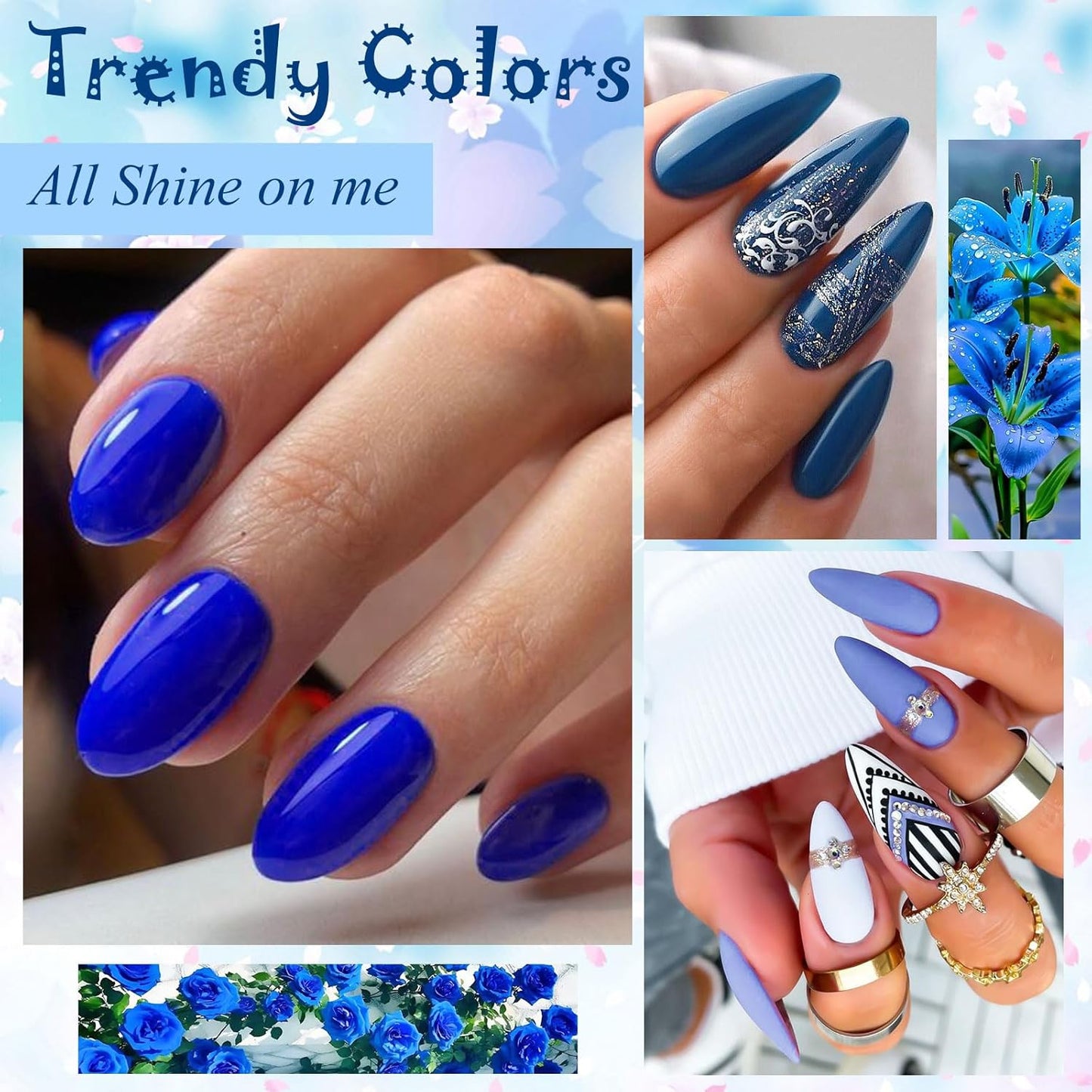 MEET ACROSS 9 Colors Gel Nail Polish + 3PCS Function Gel Nail Polish Kit,Fashion Nail Art Set Design Gifts for Women Manicure Salon (SET4, 12pcs)