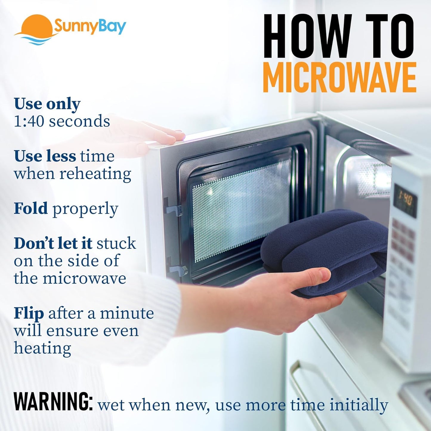 SunnyBay Microwave Heating Pad for Neck and Shoulders, Versatile Bean Bag Moist Heating Pad, Microwavable Neck Wrap and Cool Pack for Deep Pain Relief, Weighted Hot or Cold Therapy (Sky Blue)