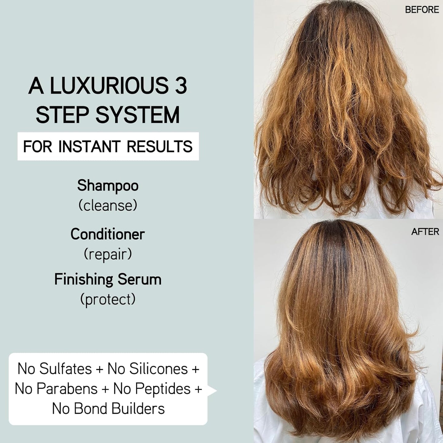 ILES FORMULA Signature Collection Deep Repair Shampoo & Conditioner w/Finishing Serum Blow Dry Cream for Dry, Damaged, Frizzy Hair - Hydrating Hair Care for Less Breakage & Healthy Hair Growth