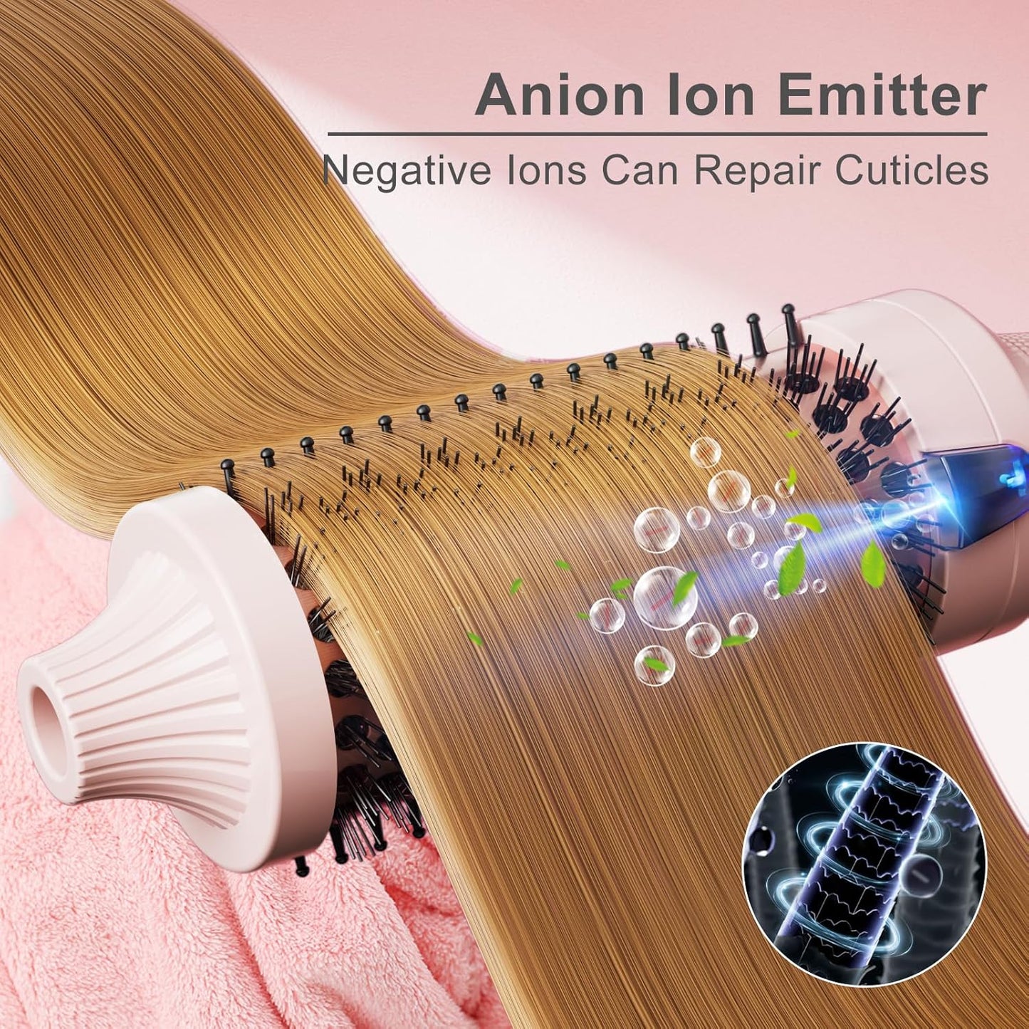 K&K Thermal Brush Curling Iron 1.77 Inch Ceramic Tourmaline Ionic Hair Styler for Loose & Voluminous Curls, Dual Voltage for Long Hair