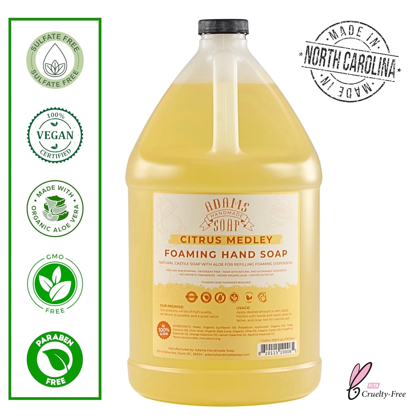 Adams Handmade Soap Liquid Foaming Soap 1 Gal - Citrus Medley