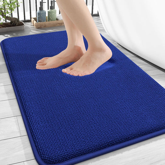 OLANLY Thick Memory Foam Bath Mat Rug 30x20, Extra Soft Absorbent Bathroom Rug, Quick Dry Bath Mats, Non-Slip, Machine Washable Carpet for Bathroom, Tub and Shower, Home Decor Accessories, Royal Blue