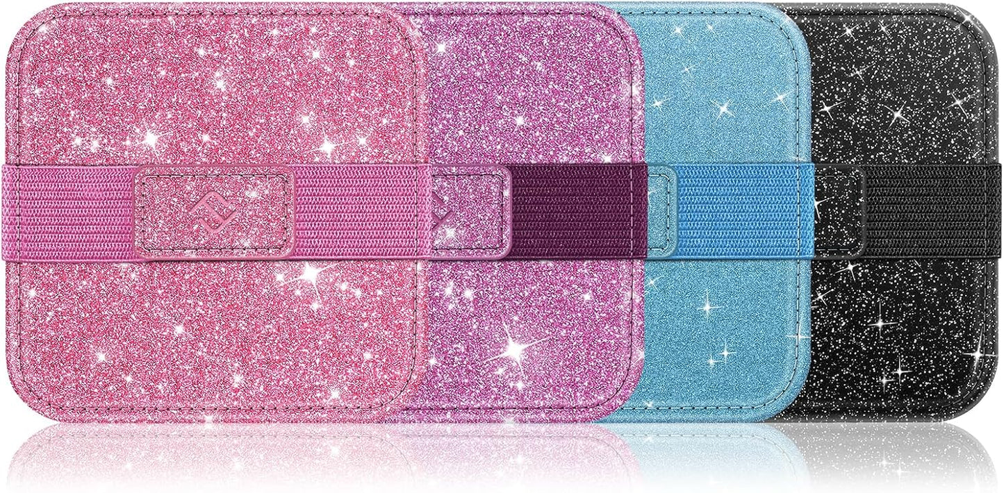 Fintie Screen Cleaning Pad, [4 Pack] Soft Cloth Wipes Screen Cleaner with Elastic Strap for iPad, iPhone, MacBook, Tablets, Laptop (Glitter Pink/Black)