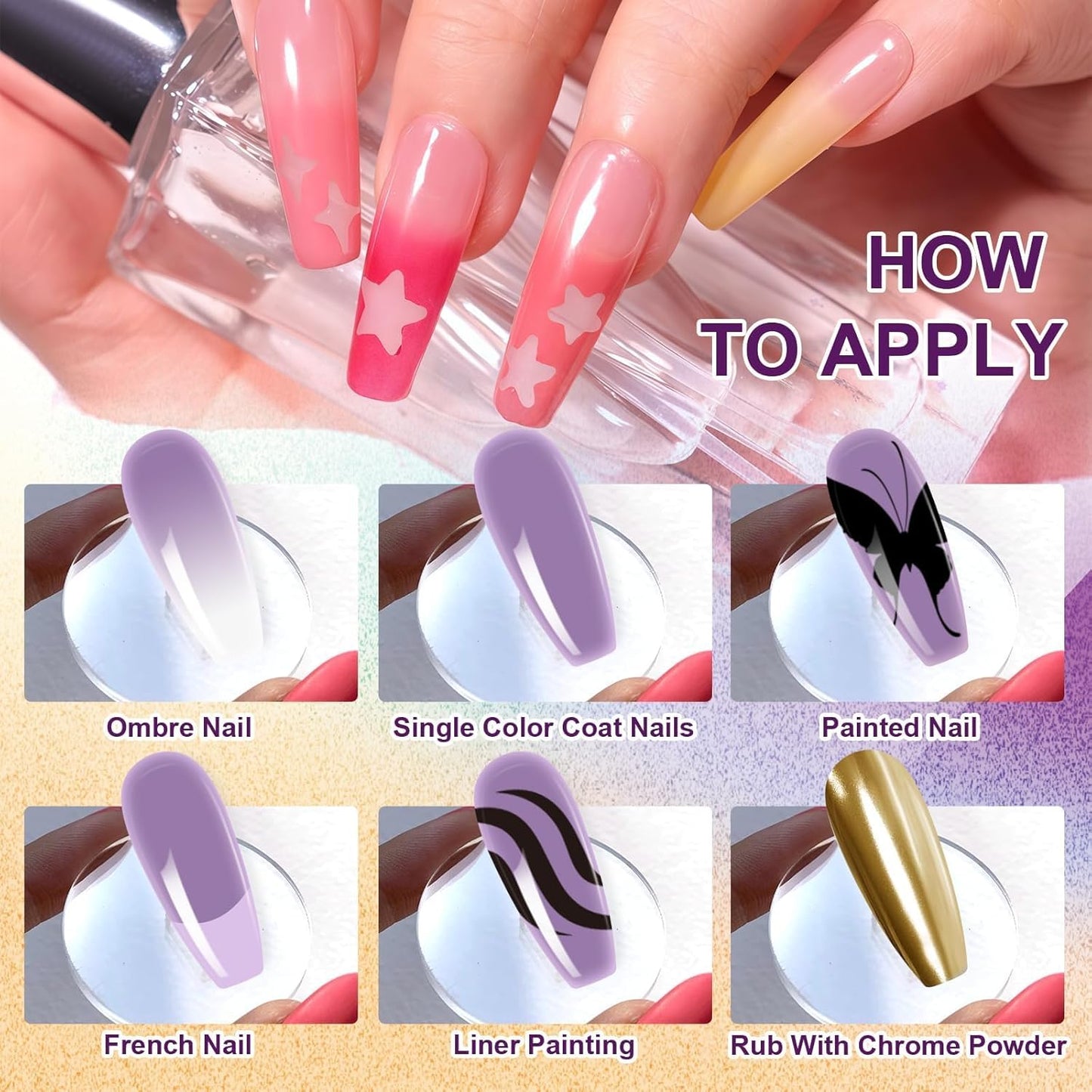 Gradient Painting Gel, 4 Bright Colors Ombre Gel Nail Polish Spring Summer Light Blue Green Sponging for Pigment Pat Aura Nails French Manicure Soak Off UV DIY Nail Art Ice Cream Dream Set