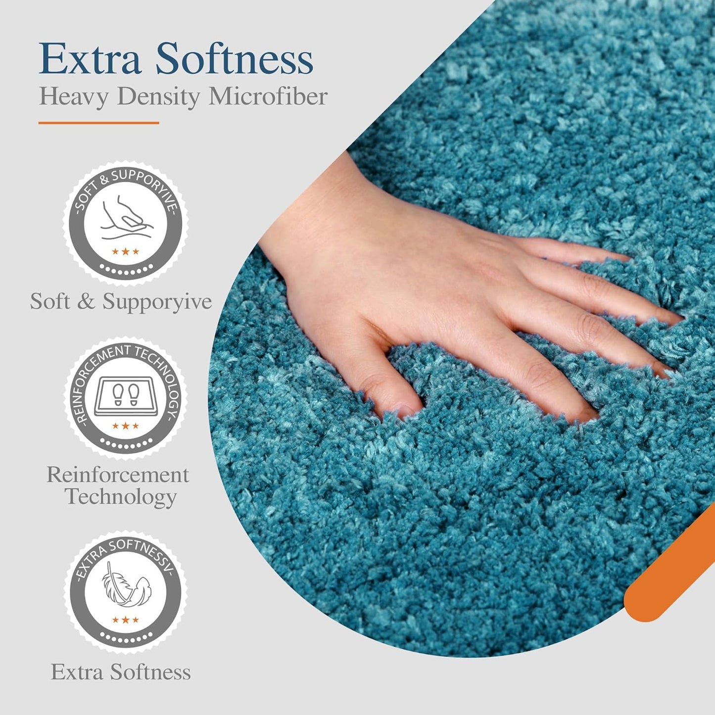 Walensee Large Bathroom Rug (24 x 36, Teal) Extra Soft and Absorbent Shaggy Bath Mat Machine Washable Microfiber Non Slip Luxury Floor Mat