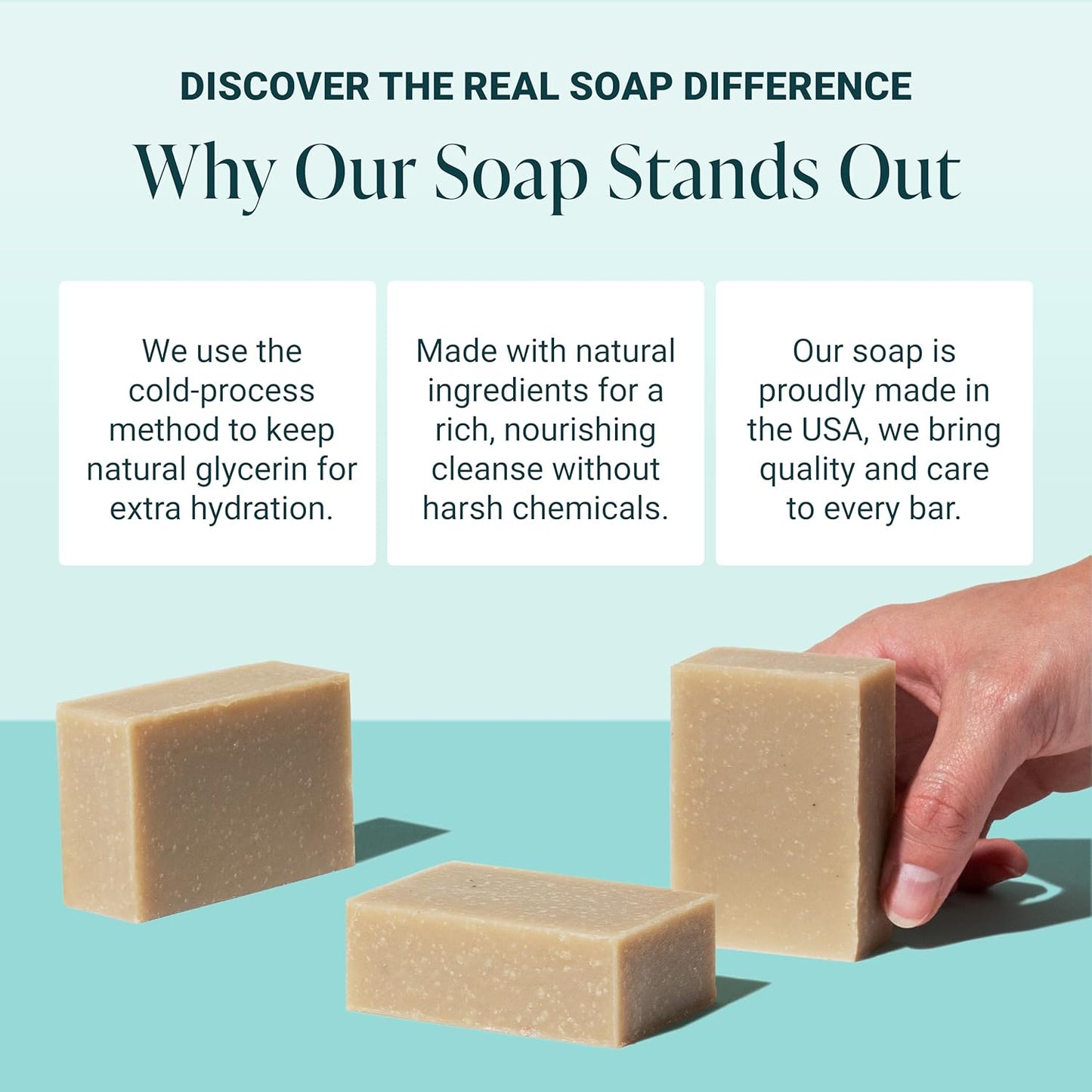 The Bubble Factory Handmade Natural Bath & Body Soap Bar, Vegan, All-Natural, Palm Oil Free, Made in USA with Shea Butter + Essential Oils, Patchouli Mud, 3 Bars