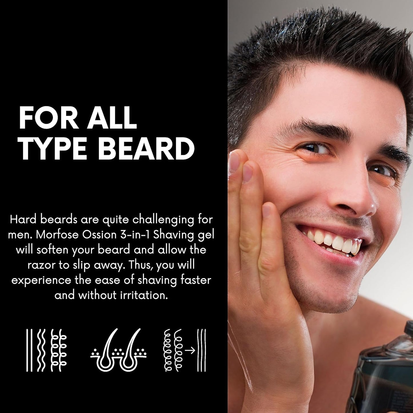 Morfose Shaving Gel - Infused with Soothing Aloe Vera and Vitamin E, Perfect for Sensitive Skin, Protects from Nicks and Cuts, Easy to Use and Rinse Off, 30.43 Fl Oz