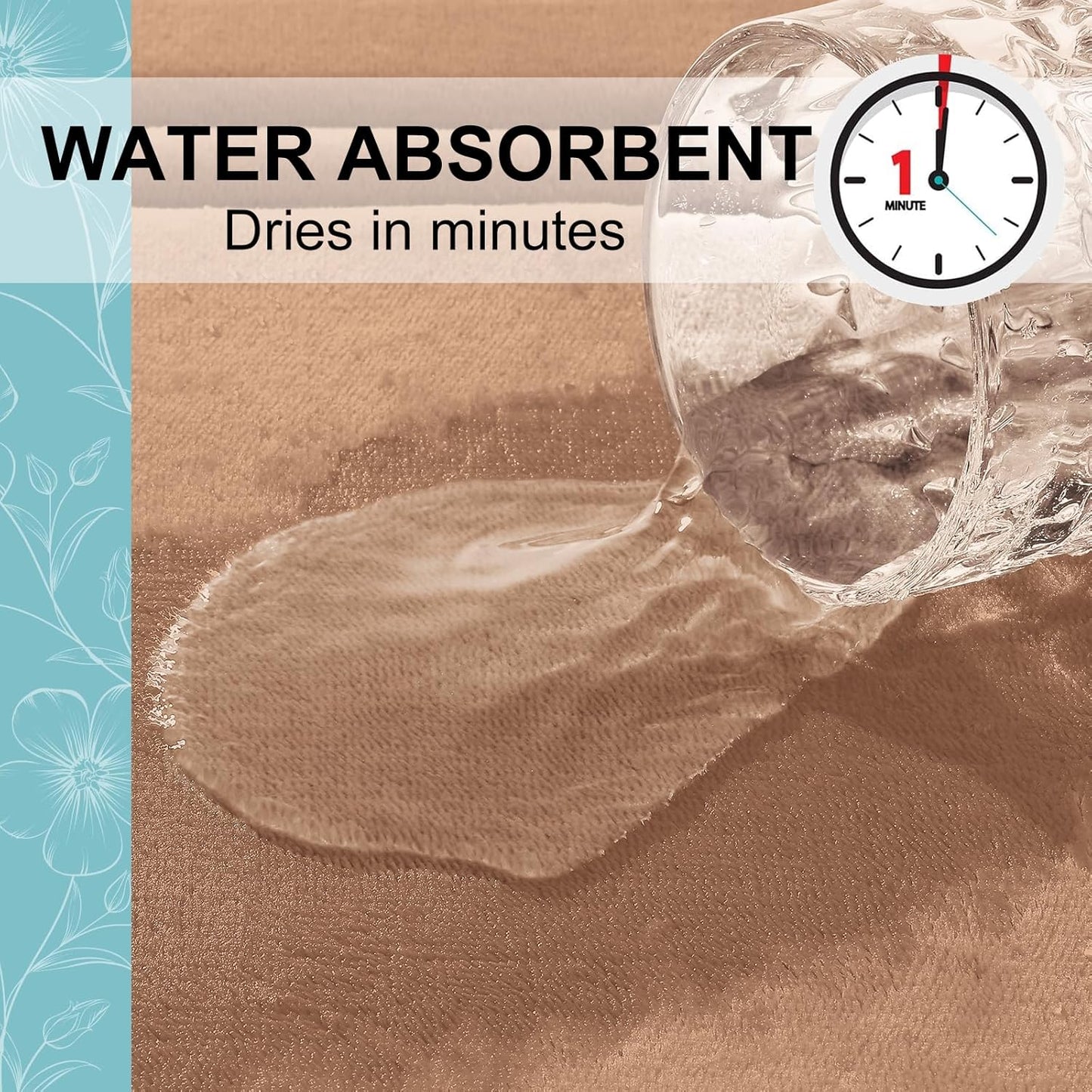 Grandaily Memory Foam Bath Mat Rug 24x16, Ultra Soft, Non-Slip and Absorbent Bathroom Rugs, Machine Wash Dry, Comfortable Bath Carpet for Bathroom Floor, Tub and Shower, Dark Beige