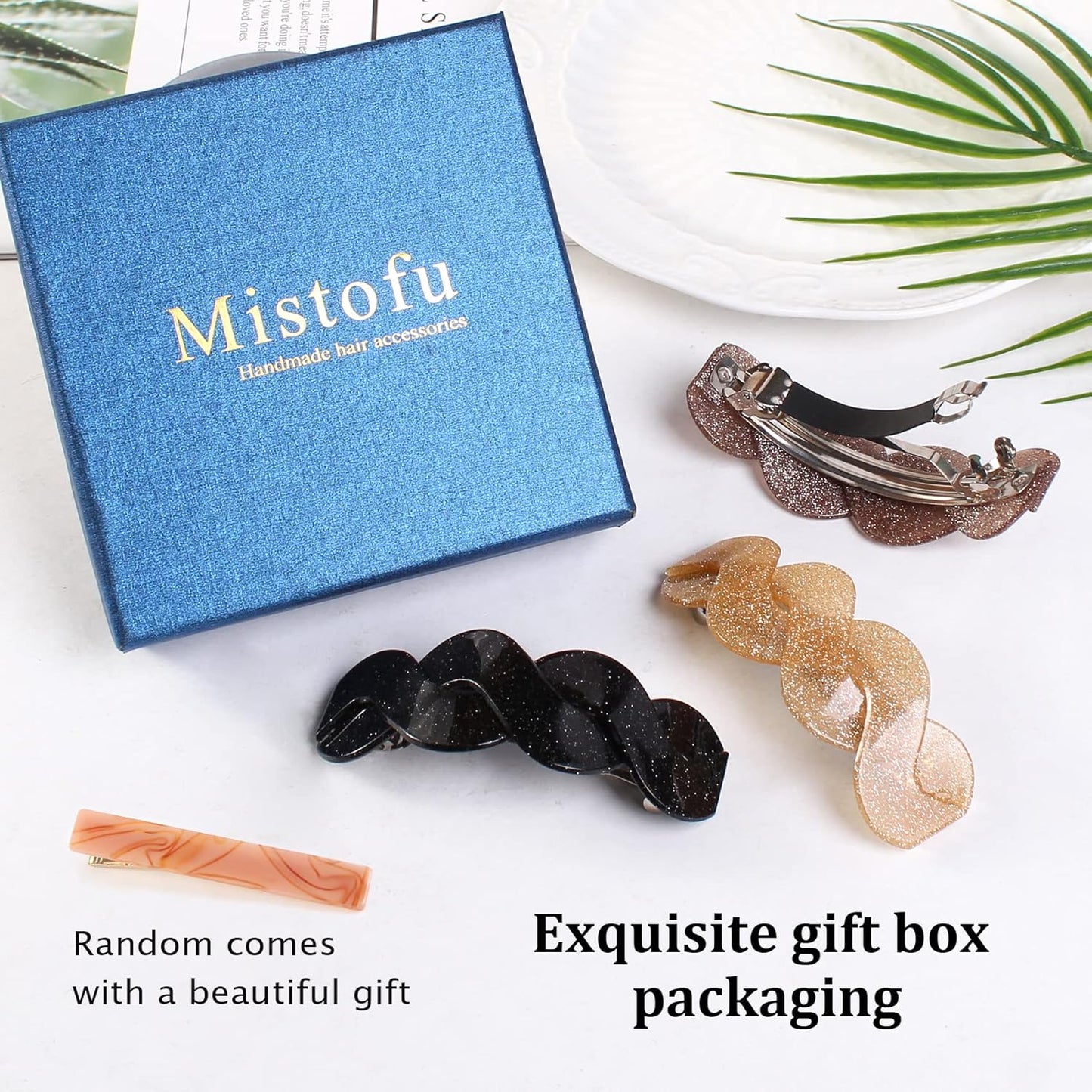 Large Hair Barrettes for Women Beautiful Lines Simple Retro Classic Snap French Hair Clips Fashion Hair Accessories for Women Thick Hair 3 Pcs