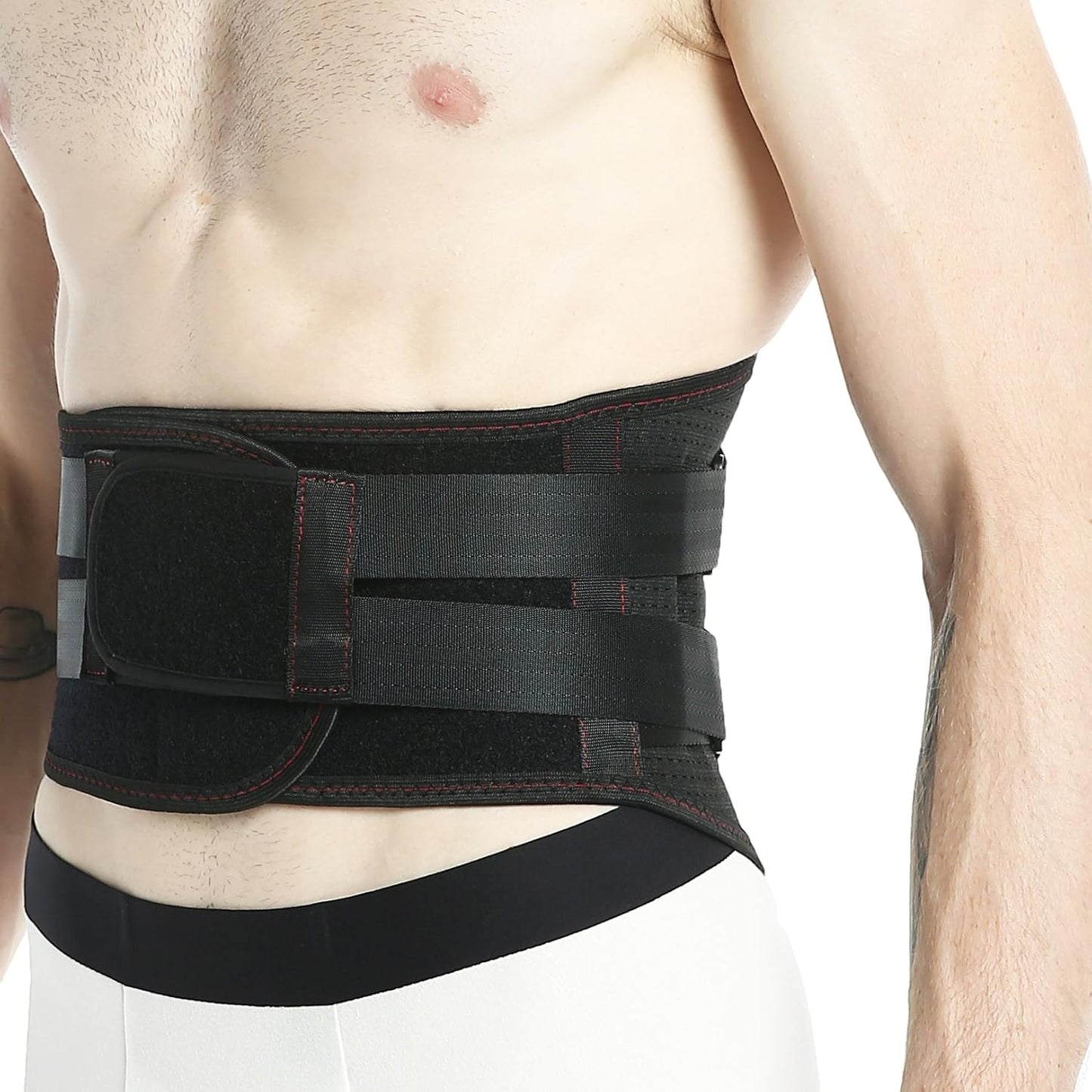 NeoTech Care Back Support Belt - Breathable & Adjustable Lower Back Brace - Double Pull Compression Straps (Black, Size XXL)