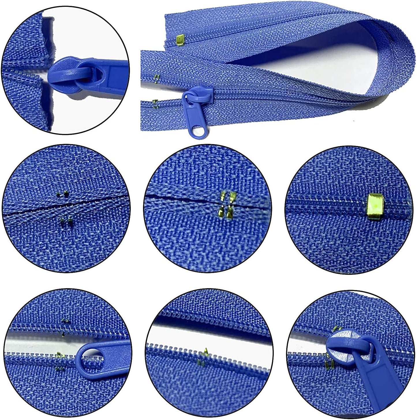 DOITEM Zipper Tape 3 mm Nylon Endless Zipper Set with Slider - 5 Colors