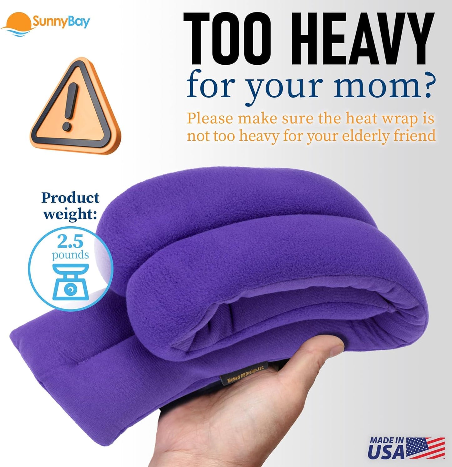 SunnyBay Microwave Heating Pad, Microwavable Moist Heated Neck and Shoulder Wrap, Versatile Weighted Beanbag Cold Pack or Warm Compress for Pain Relief, 26x4 Inches, Purple