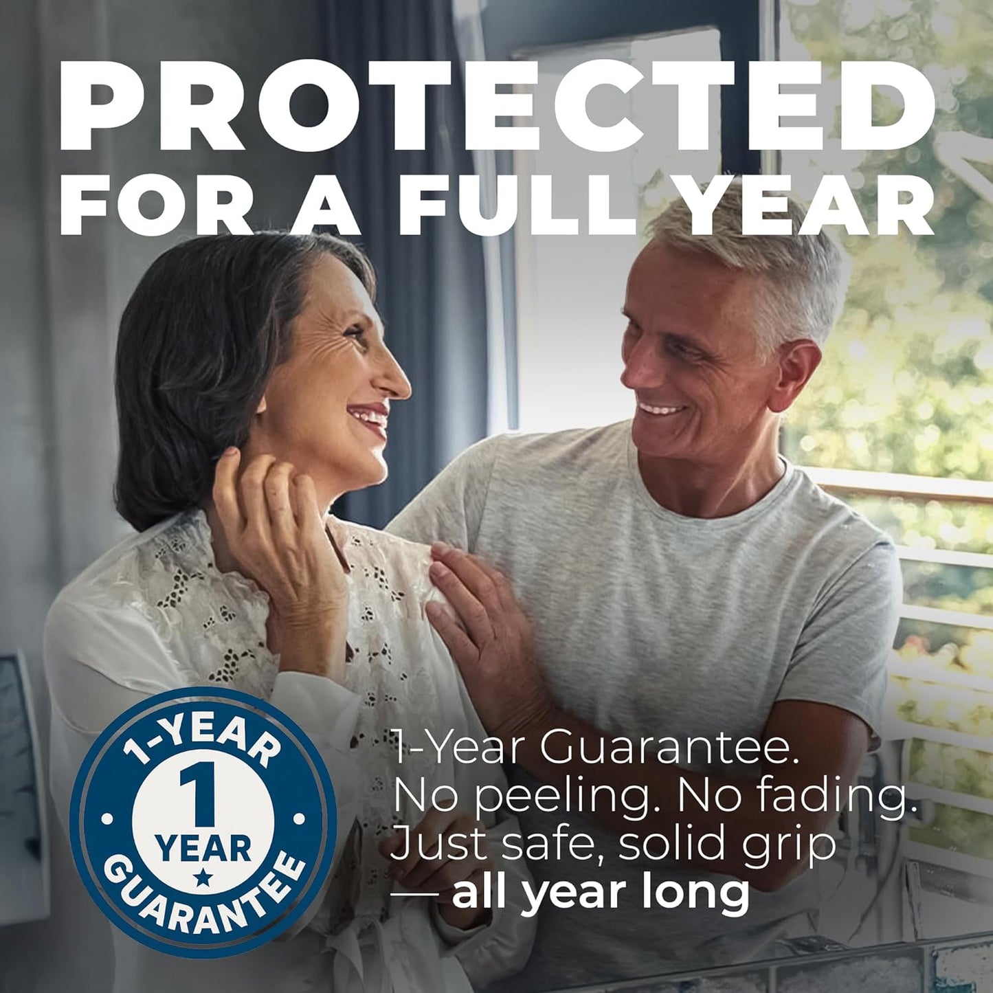 Homergy Anti Slip Shower Stickers 24 PCS, White Non-Slip Shower Strips for Adults, Premium Adhesive Bath Tub Stickers