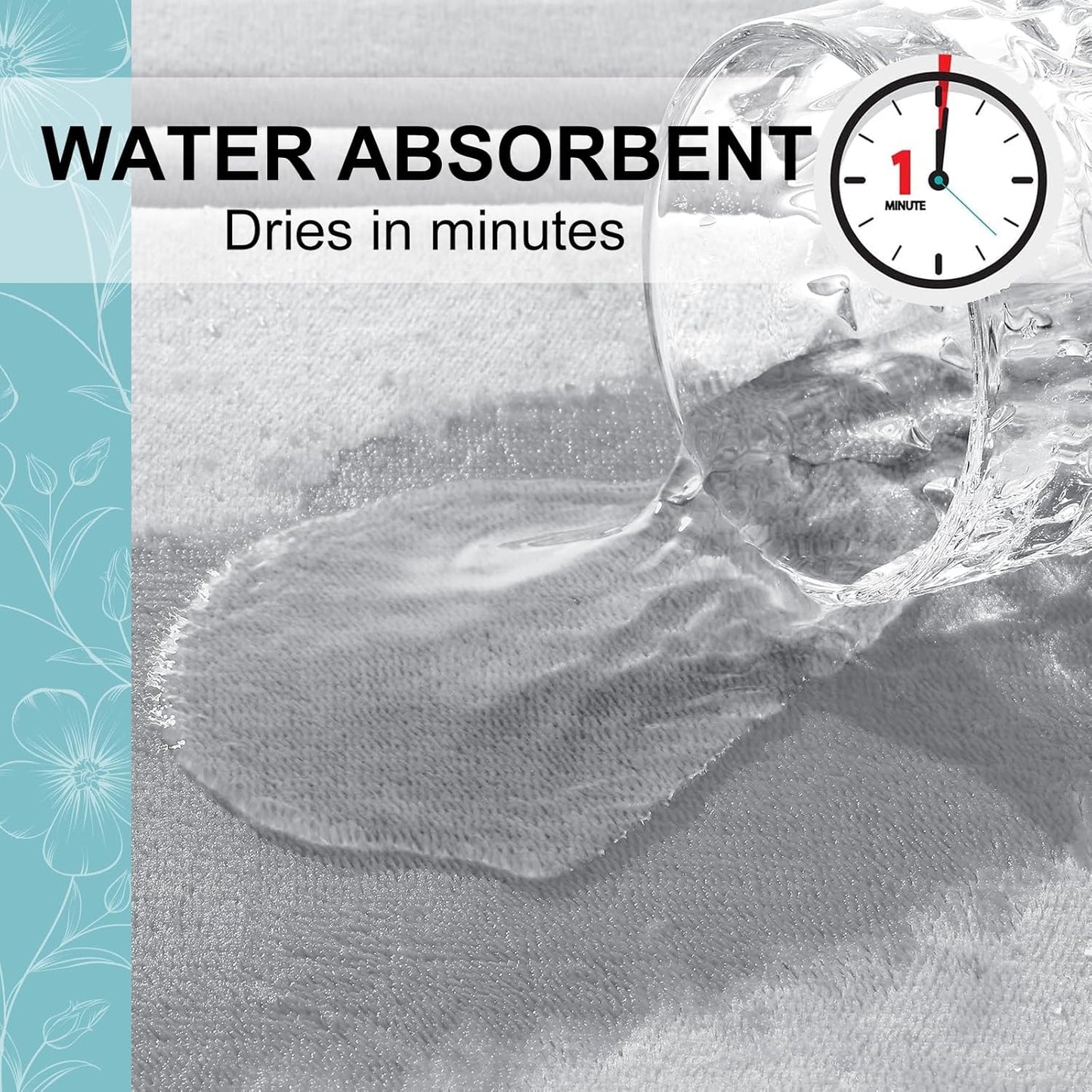 Grandaily Memory Foam Bath Mat Rug 36x24, Ultra Soft, Non-Slip and Absorbent Bathroom Rugs, Machine Wash Dry, Comfortable Bath Carpet for Bathroom Floor, Tub and Shower, Grey