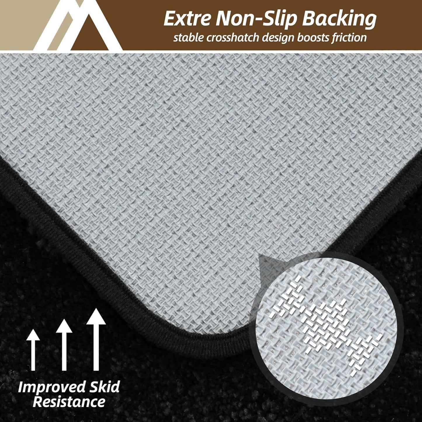 COSY HOMEER Bathroom Rugs Mat 24”x36” Absorbent Non-Slip Bath Mat Plush Shaggy Machine Washable Bath Rugs Soft Polyester Bath Mats for Bathroom Floor,Tub and Shower,Black