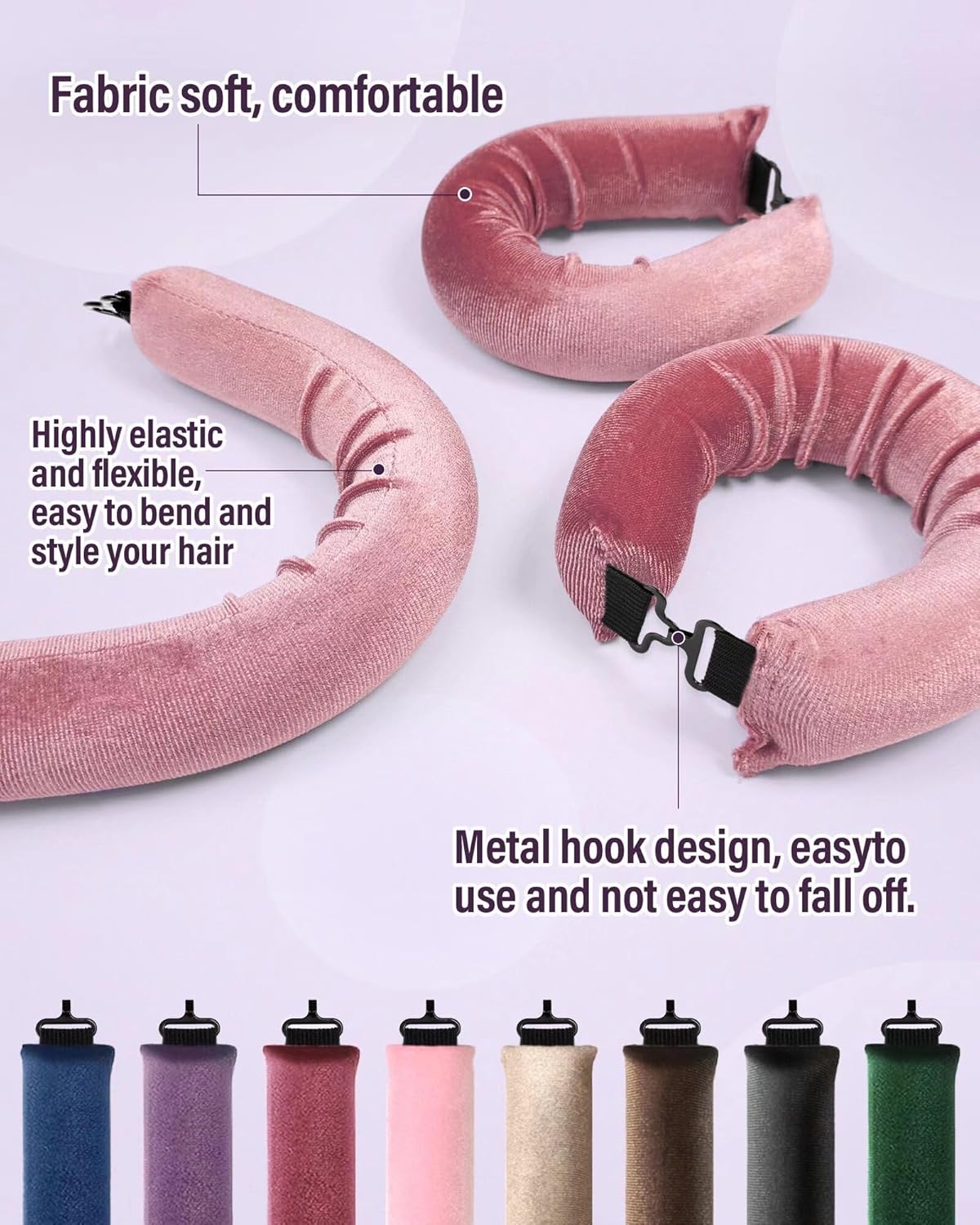 Heatless Hair Curler Overnight Curls-3 Pcs No Heat Curling Blowout Rod to Sleep In,Hair Rollers with Satin Scarf