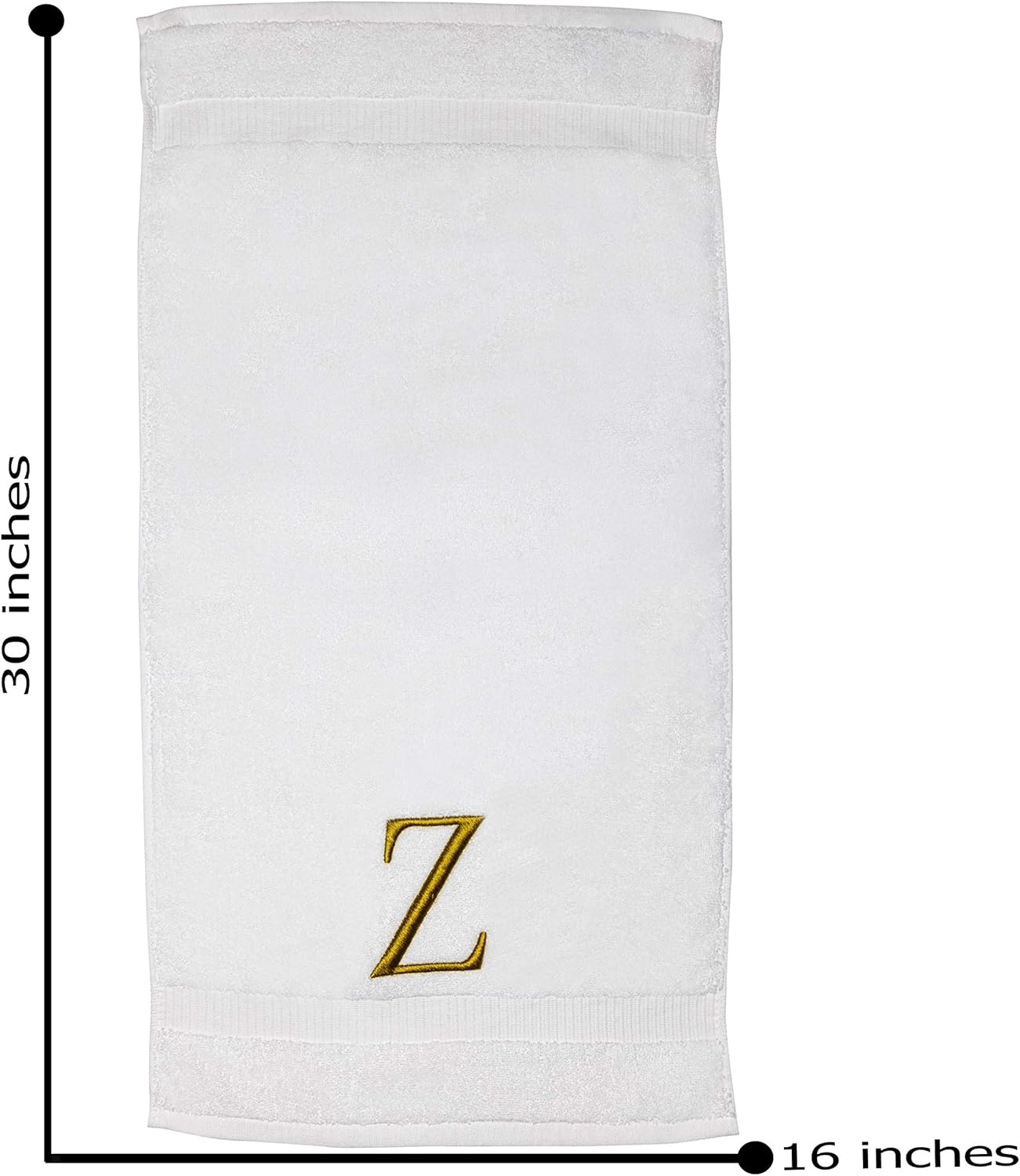 Monogrammed Hand Towels for Bathroom - Luxury Hotel Quality Personalized Initial Decorative Embroidered Bath Towel for Powder Room, Spa - GOTS Organic Certified - Set of 2 Gold Letter Z