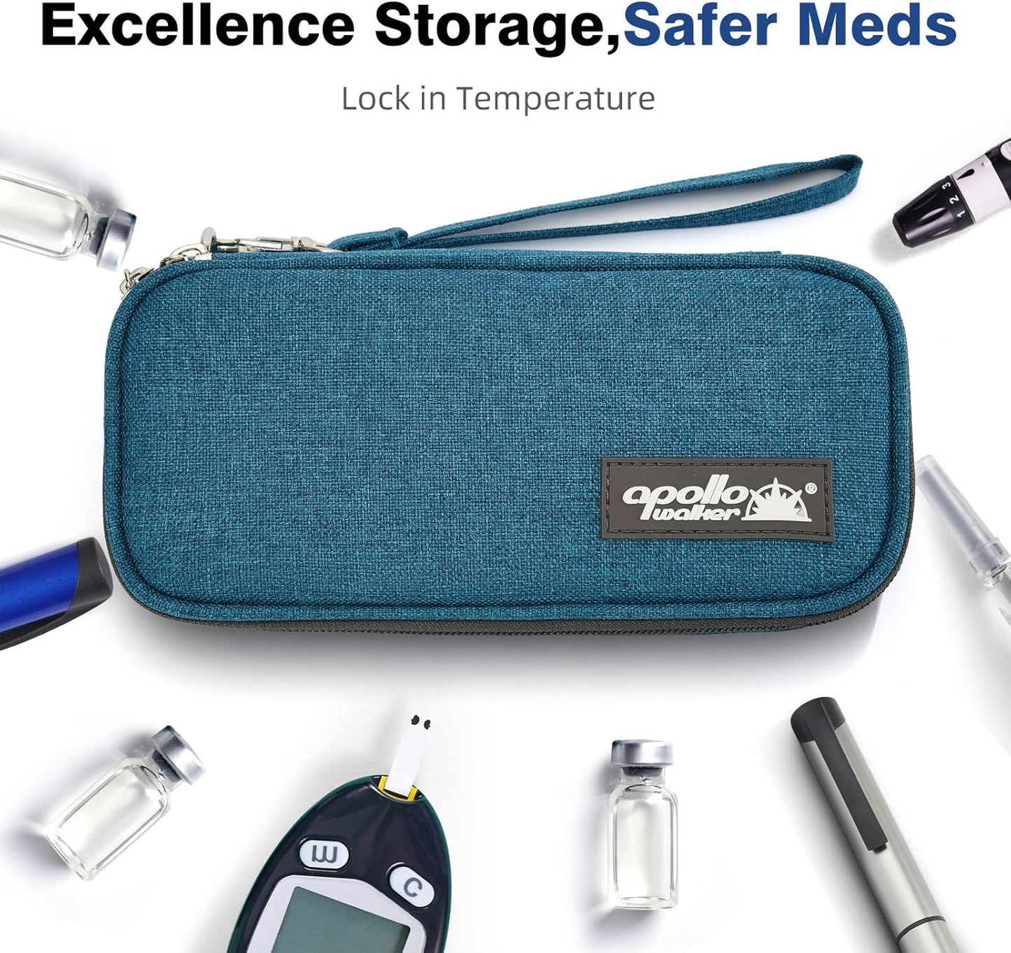 apollo walker Insulin Cooler Travel Case Diabetic Medication Cooler with Ice Packs and Insulation Liner insulin cooler travel case tsa approved